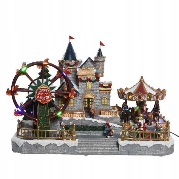 Vianočné veselé mestečko s Led zámkom 50 cm