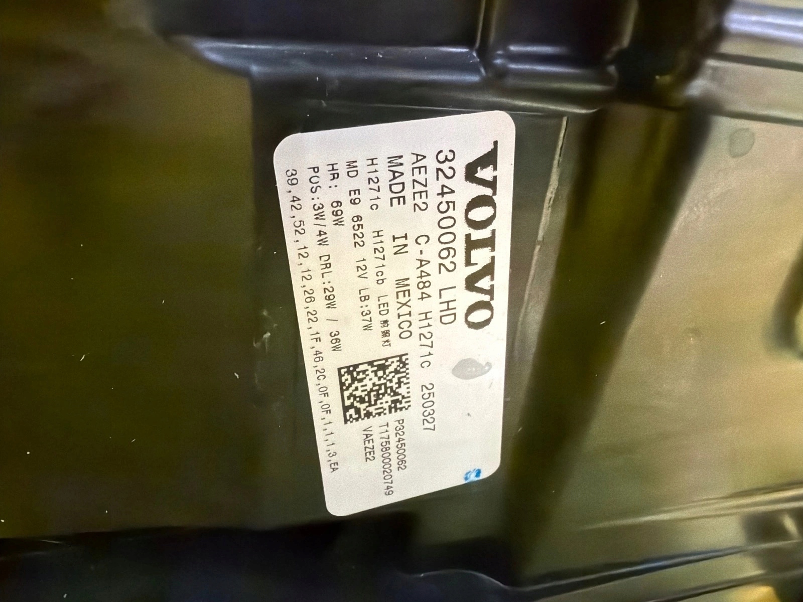 light left front Volvo EX90 Full Led 2024 32450062
