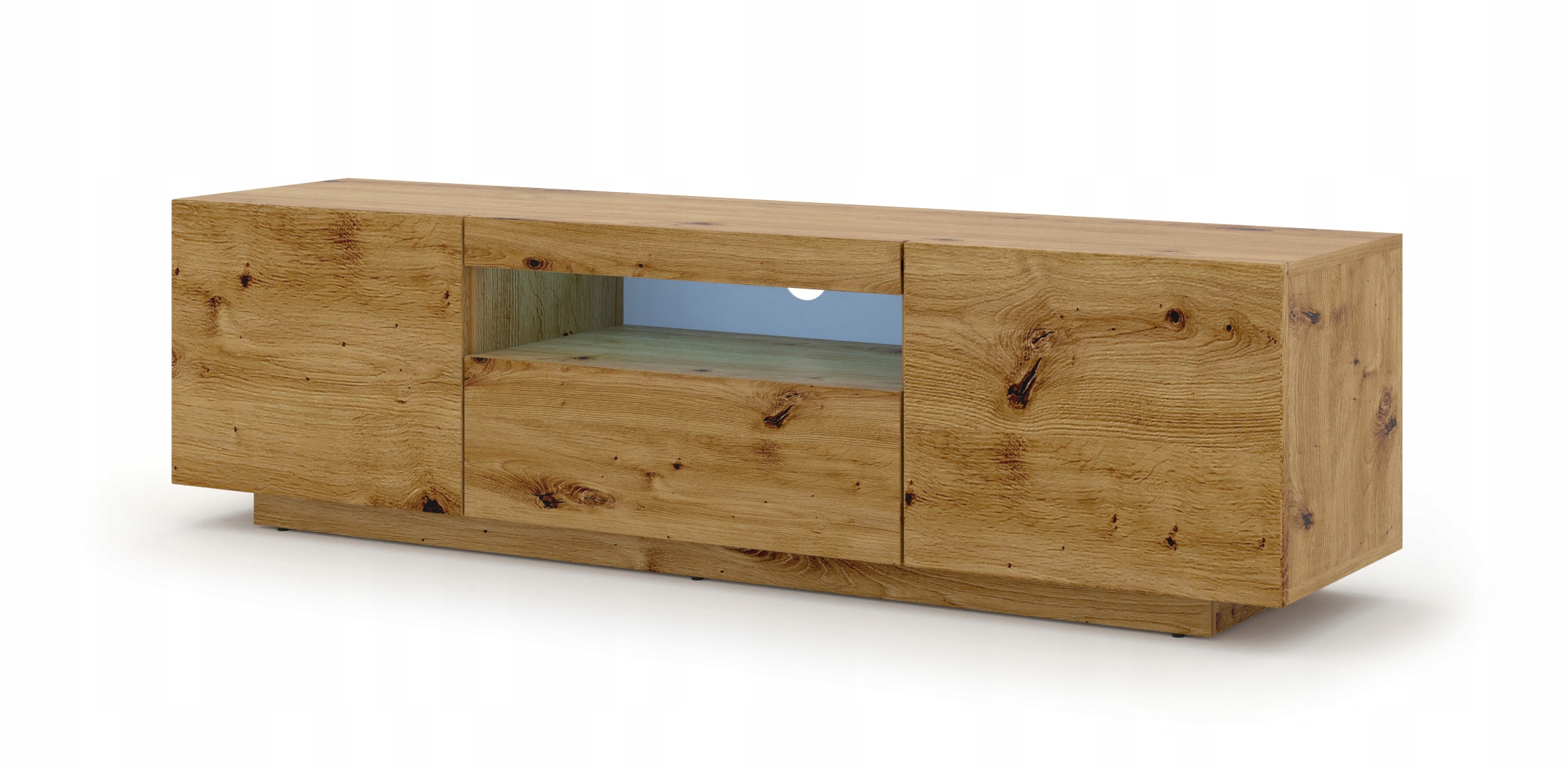 Szafka RTV AURA 150 cm uniwersalna dąb artisan LED