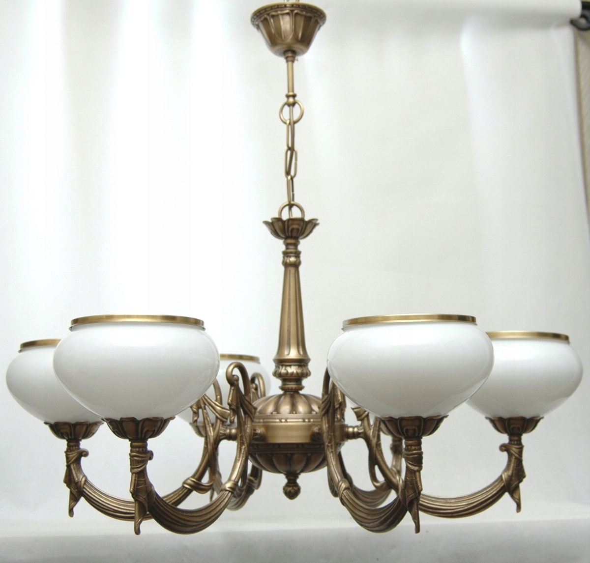 Mosadzný luster, závesná mosadzná lampa WZMS/783/6