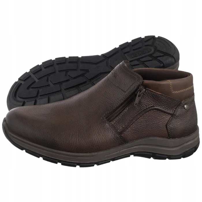 Kožené boty Pánské Kotníkové Boty Rieker Hnědé 03657-25 Brown