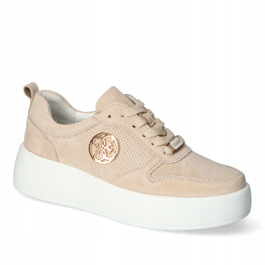 Tenisky Goodin GD-XW-1019 Béžový semiš Zlaté ozdoby 39