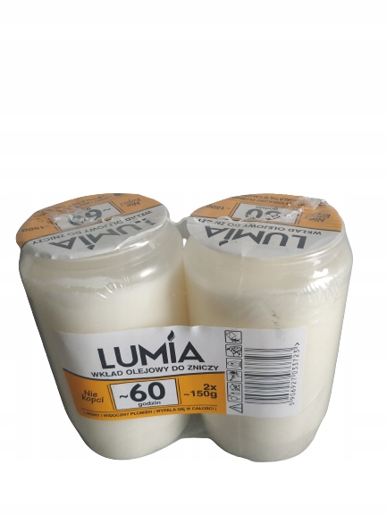 

2x Lumia Wkład Olejowy do zniczy 150g 60h=2,5 dnia