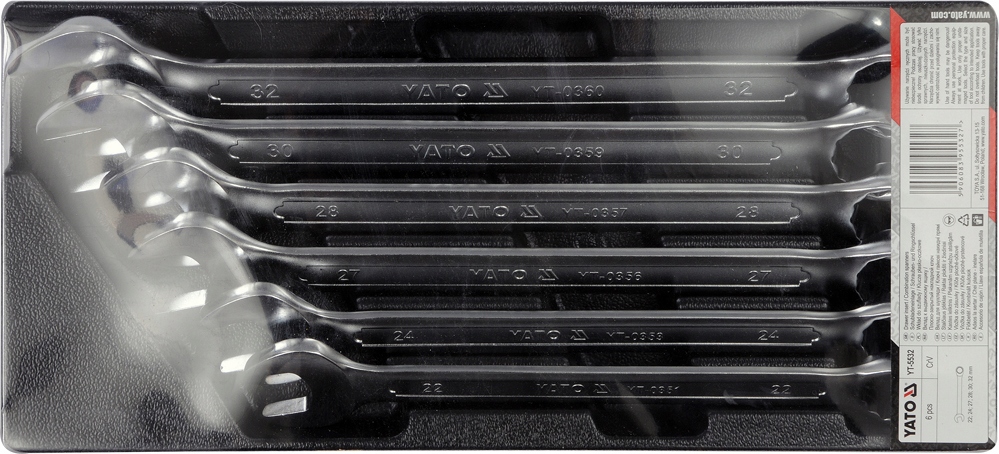 WKŁAD DO SZUFLADY KLUCZE PŁASKO-OCZKOWE 22- 32MM 6 Marka Yato