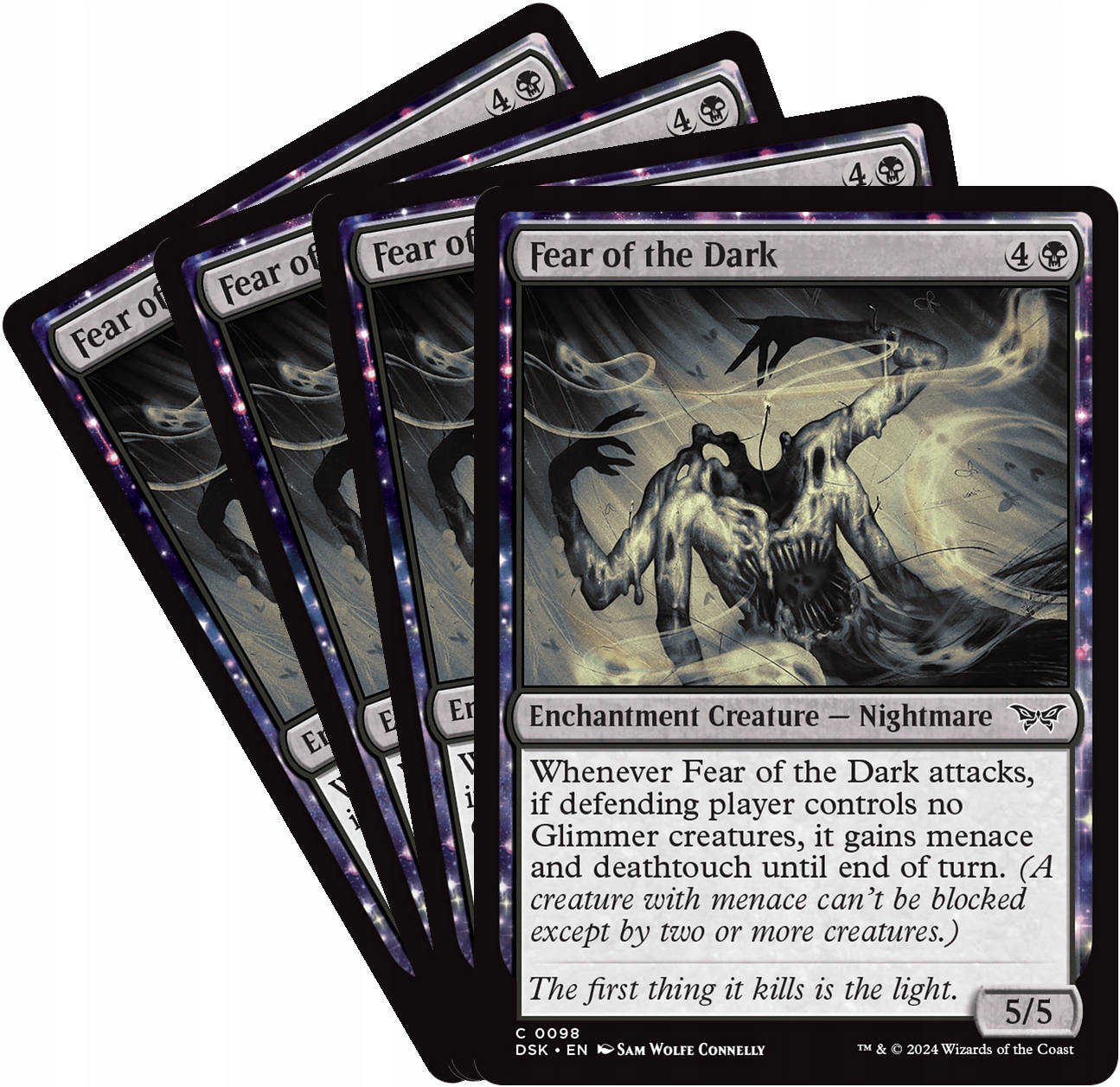 [mtg] Playset: 4x Fear of the Dark (dsk)