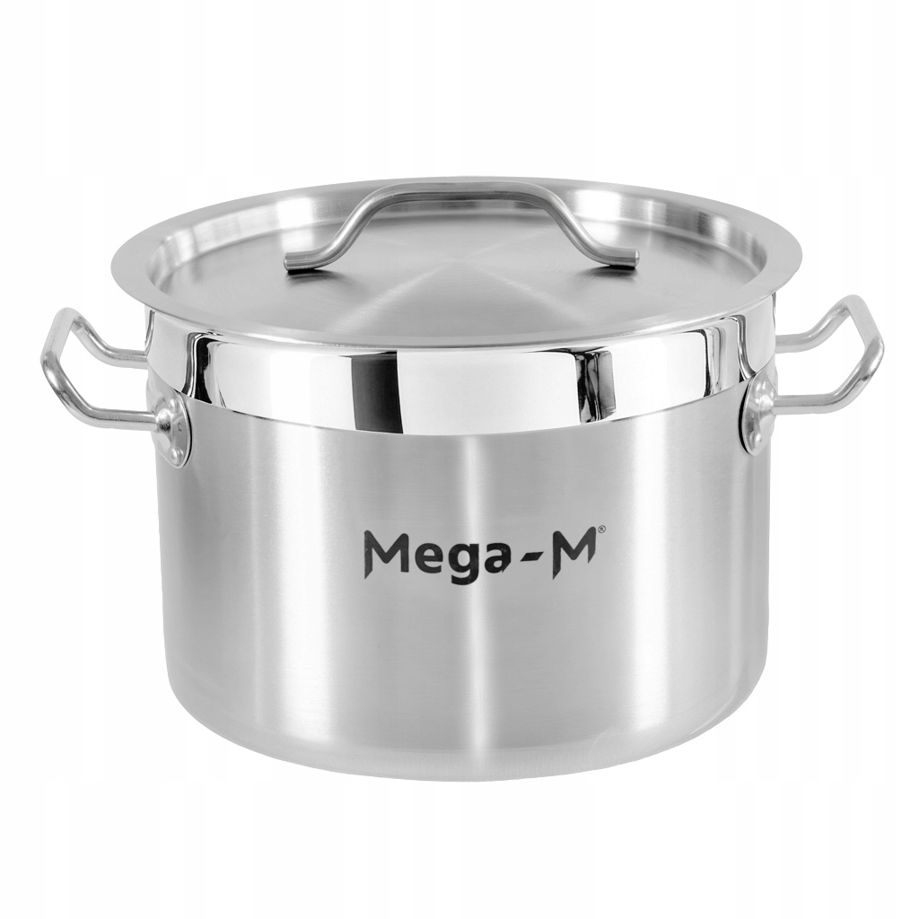 Hrnec z nerezové oceli s poklicí 8 l, průměr 28 cm, nízký Mega-M Pro