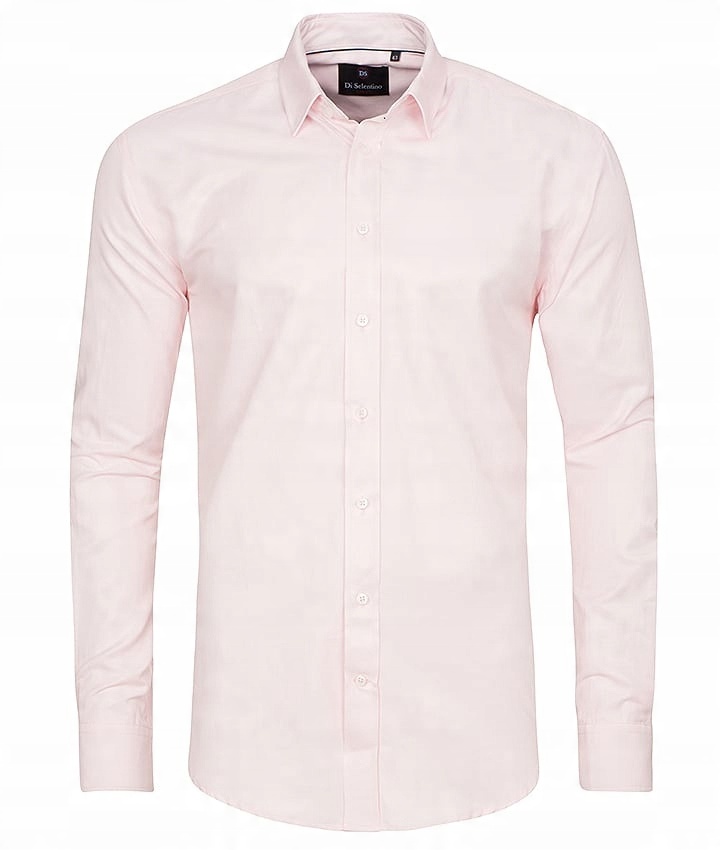 

Koszula Męska Różowa Slim Fit gładka Bawełniana 38