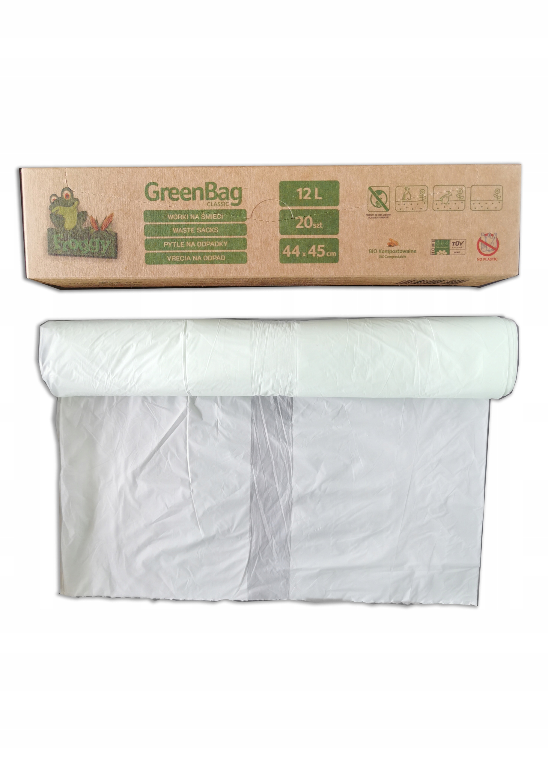 

Małe Kompostowalne Worki Na Śmieci Bio 12L x20