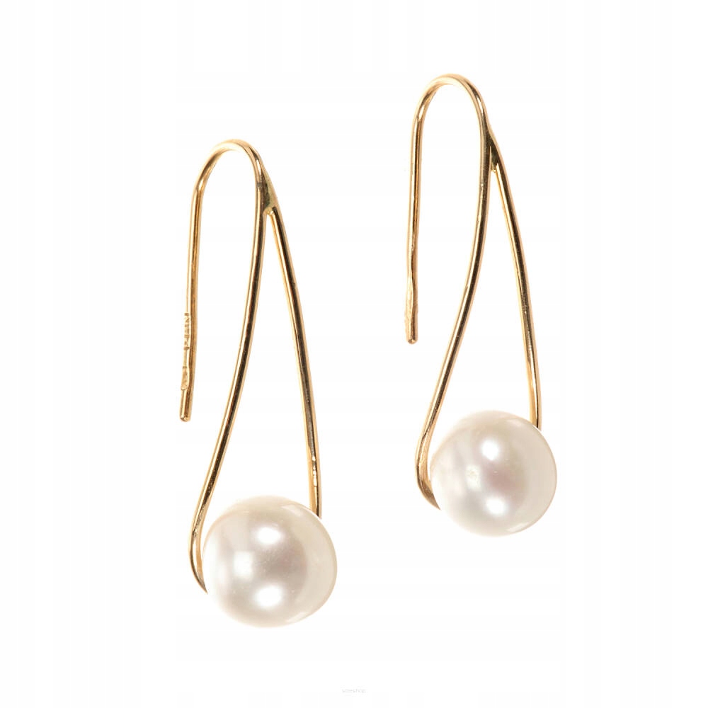 Zlaté visací náušnice s perlami