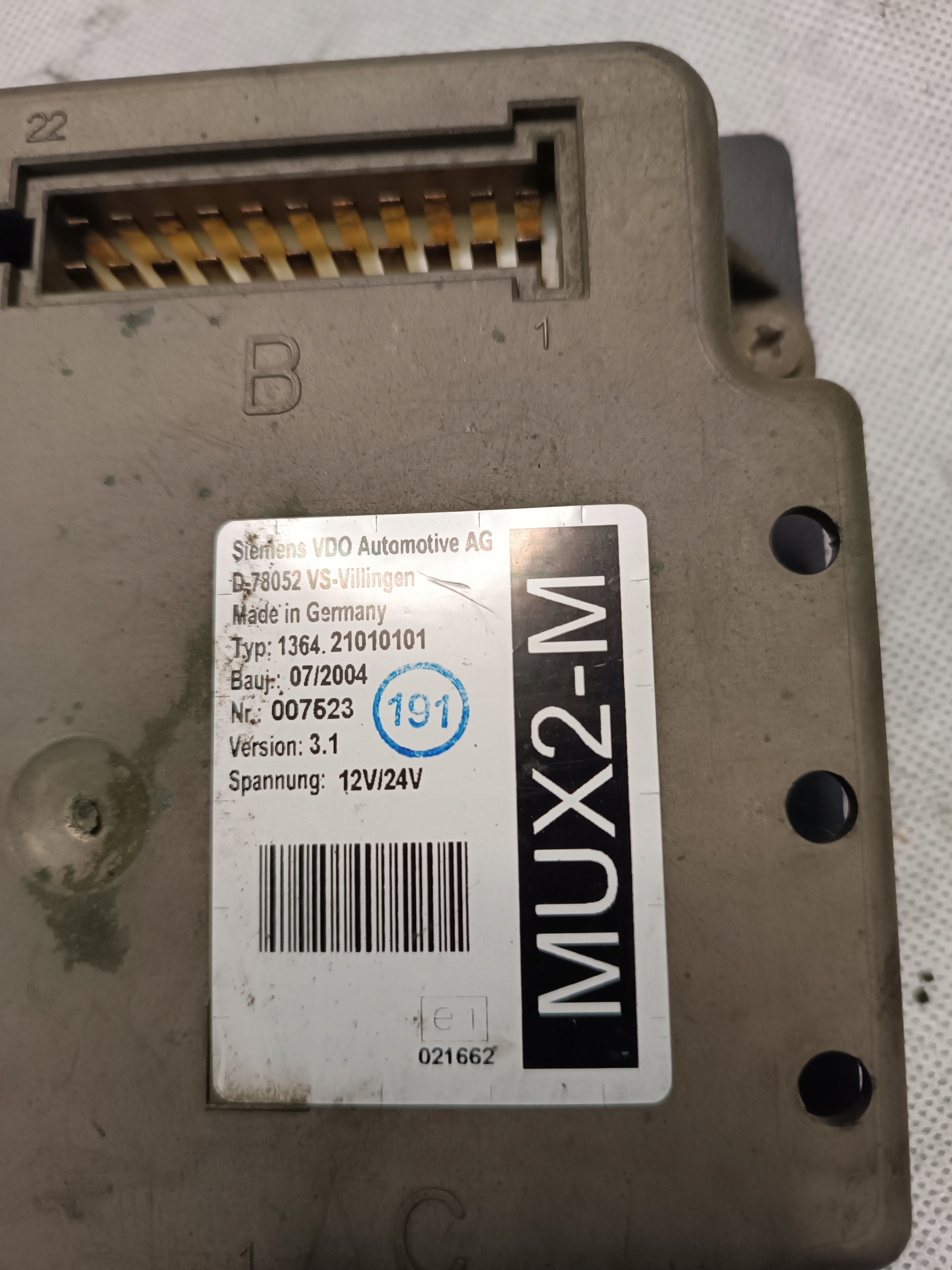 MAN NG 363 AUTOBUS control unit MUX2-M 1364.21010101