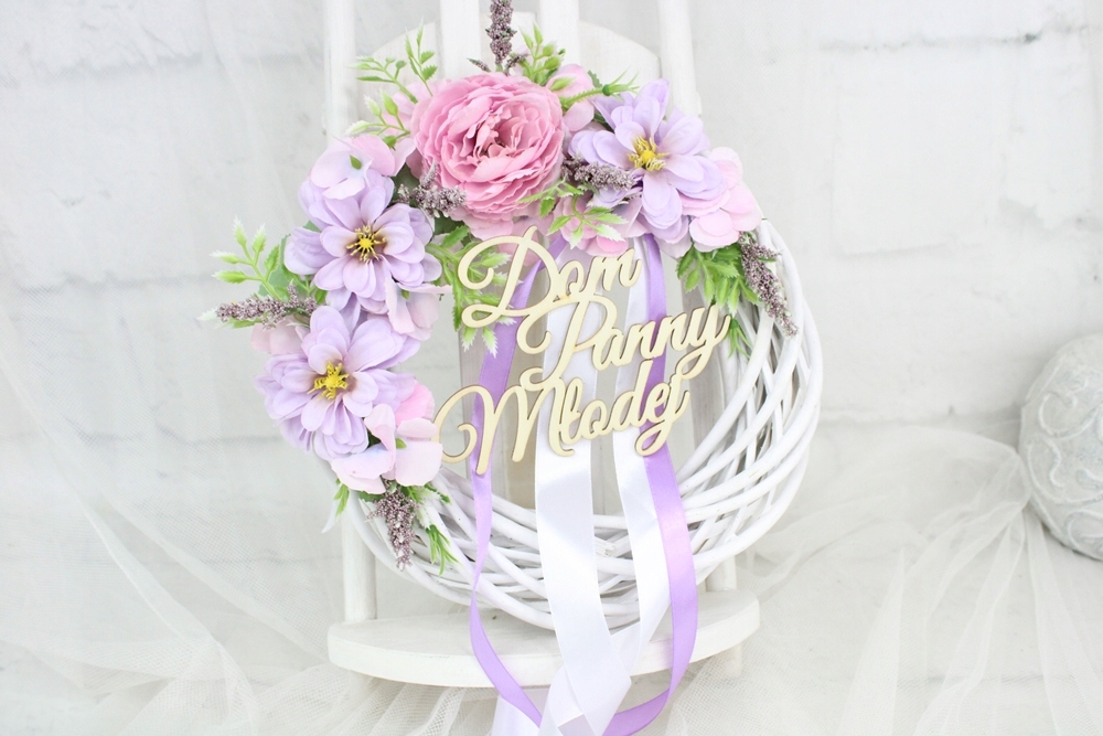 Wianek dekoracja na drzwi Dom Panny Młodej FIOLET Rodzaj inny