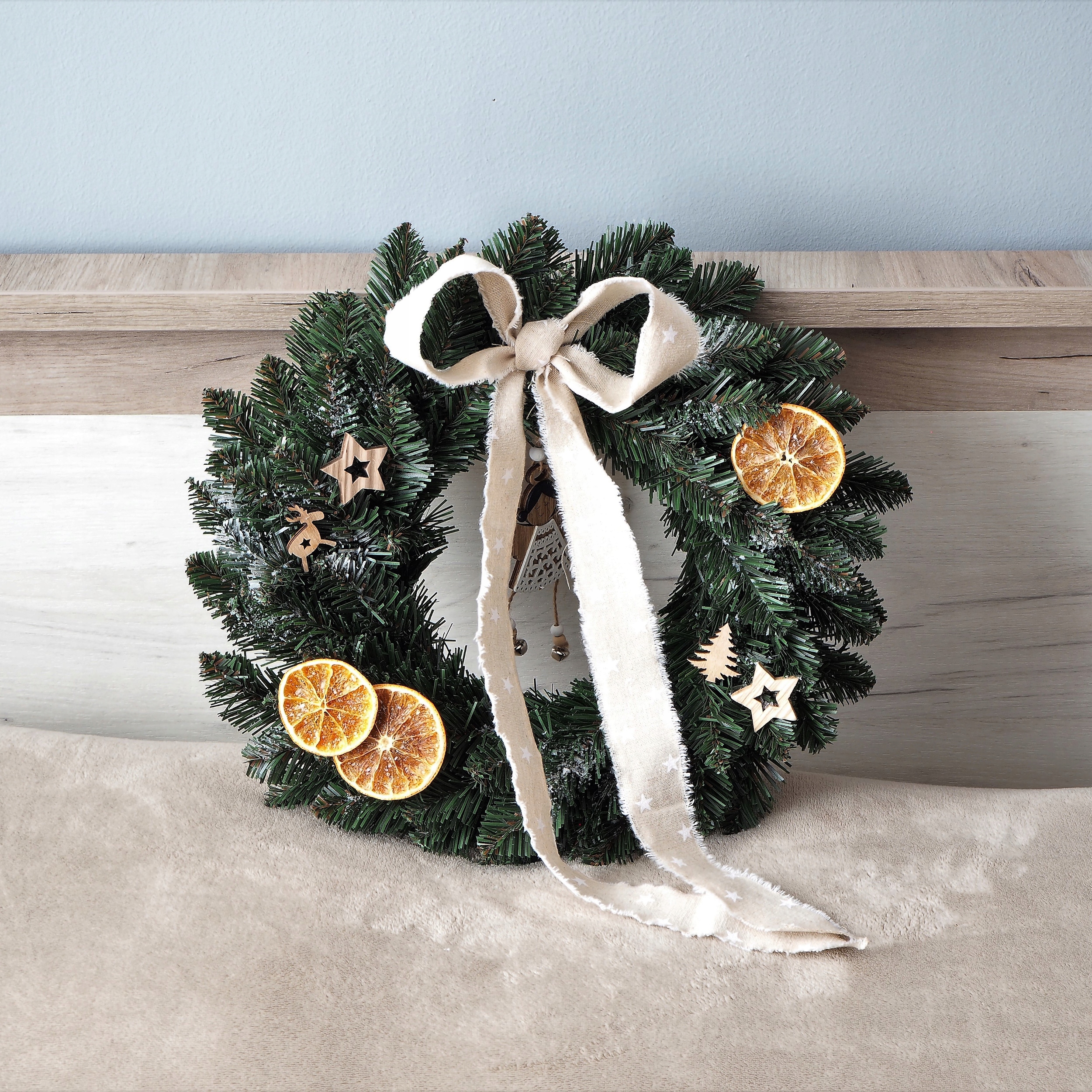 WIANEK świąteczny ECO stroik ŚWIĄTECZNY na DRZWI Marka Peonia Handmade