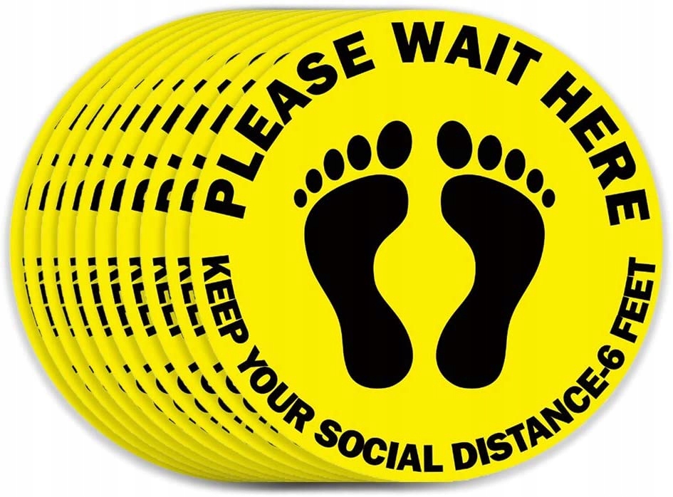 ZESTAW NAKLEJKI DYSTANS BEZPIECZNA ODLEGŁOŚĆ 8 SZT