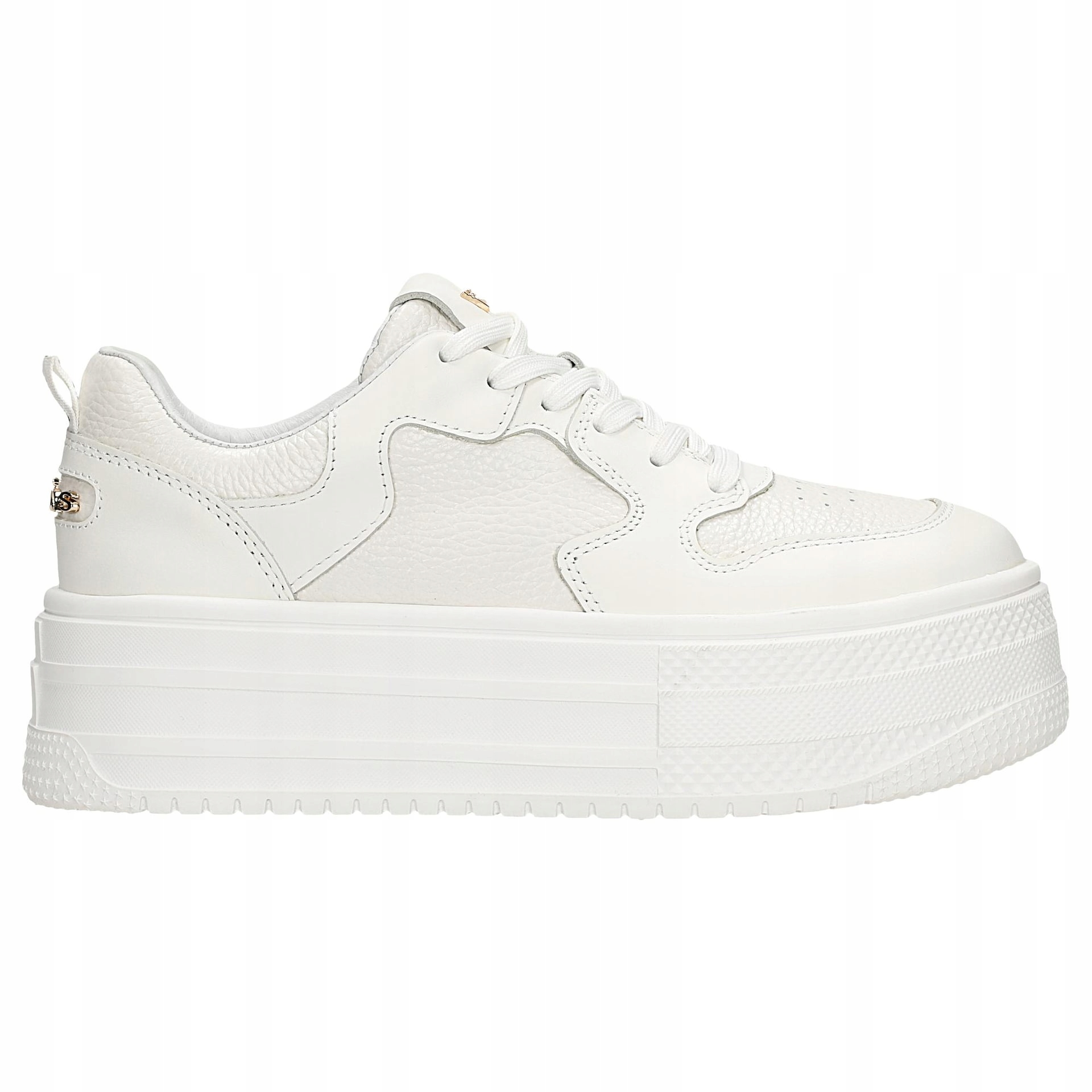 Bílé kožené tenisky na vysoké platformě vel. 40