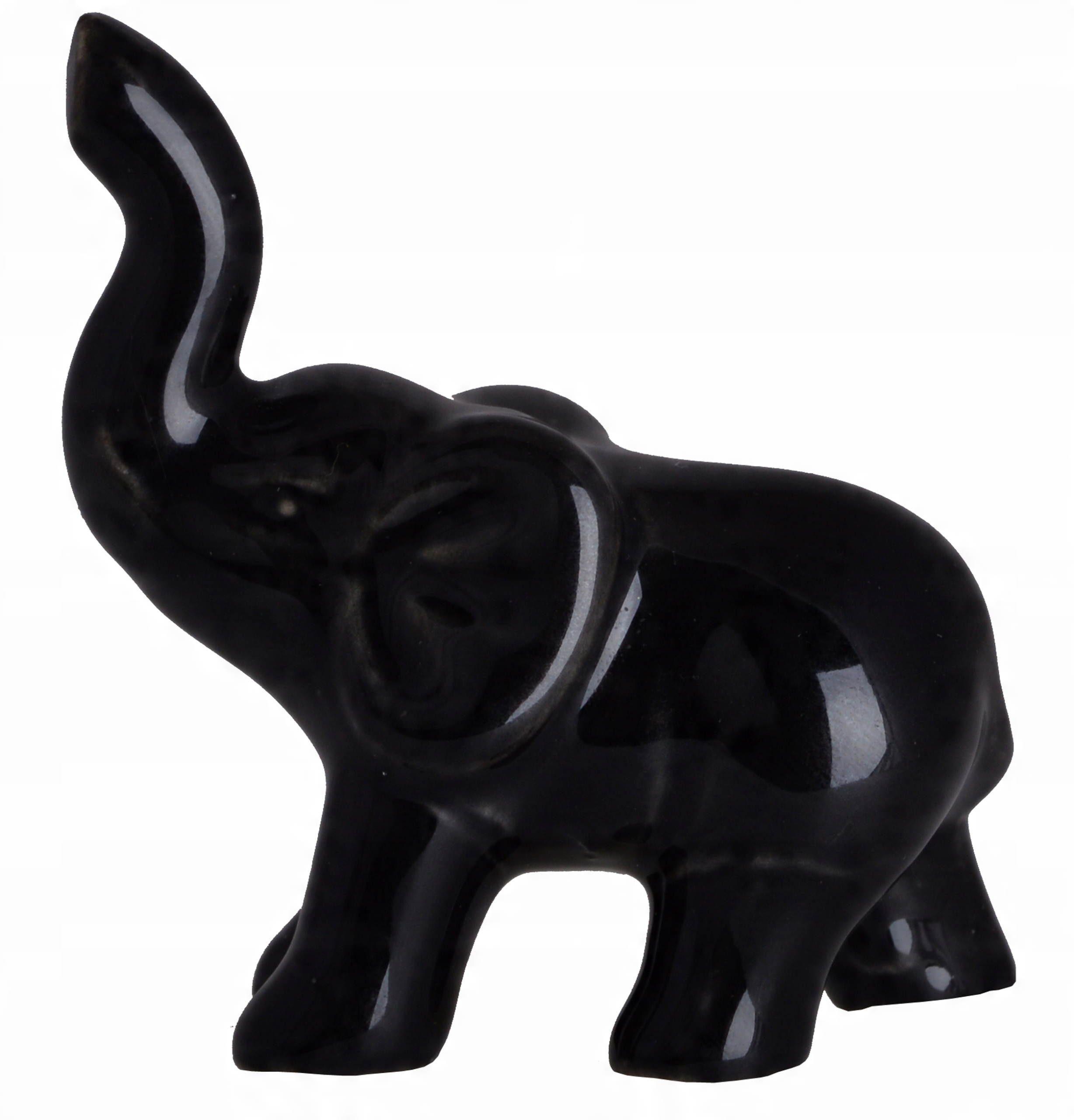 

Słonik słoń czarny mała figurka ceramiczny 5x6 cm