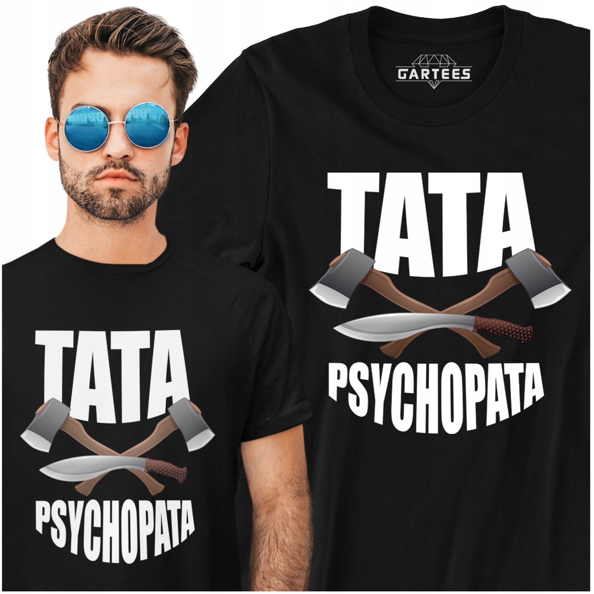 

T-shirt Męski Tata Psychopata Dzień Ojca