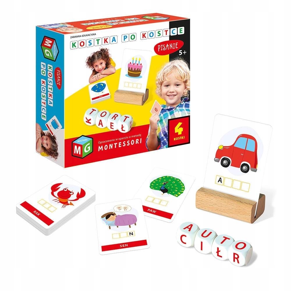 Gra edukacyjna Montessori do nauki pisania czytania dla 5 latka 5+
