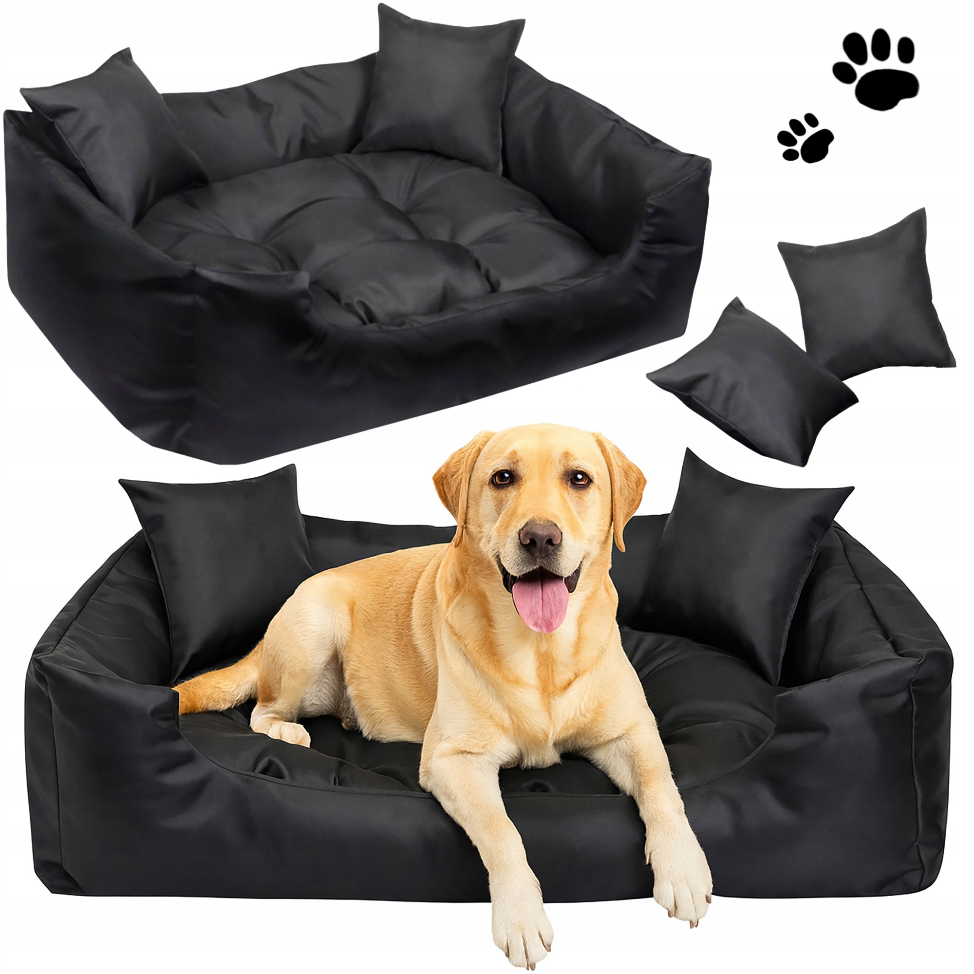 Levně Pelíšek Pro Psa 55X45 CM Voděodolné Potah Pohovka Mata Černá S