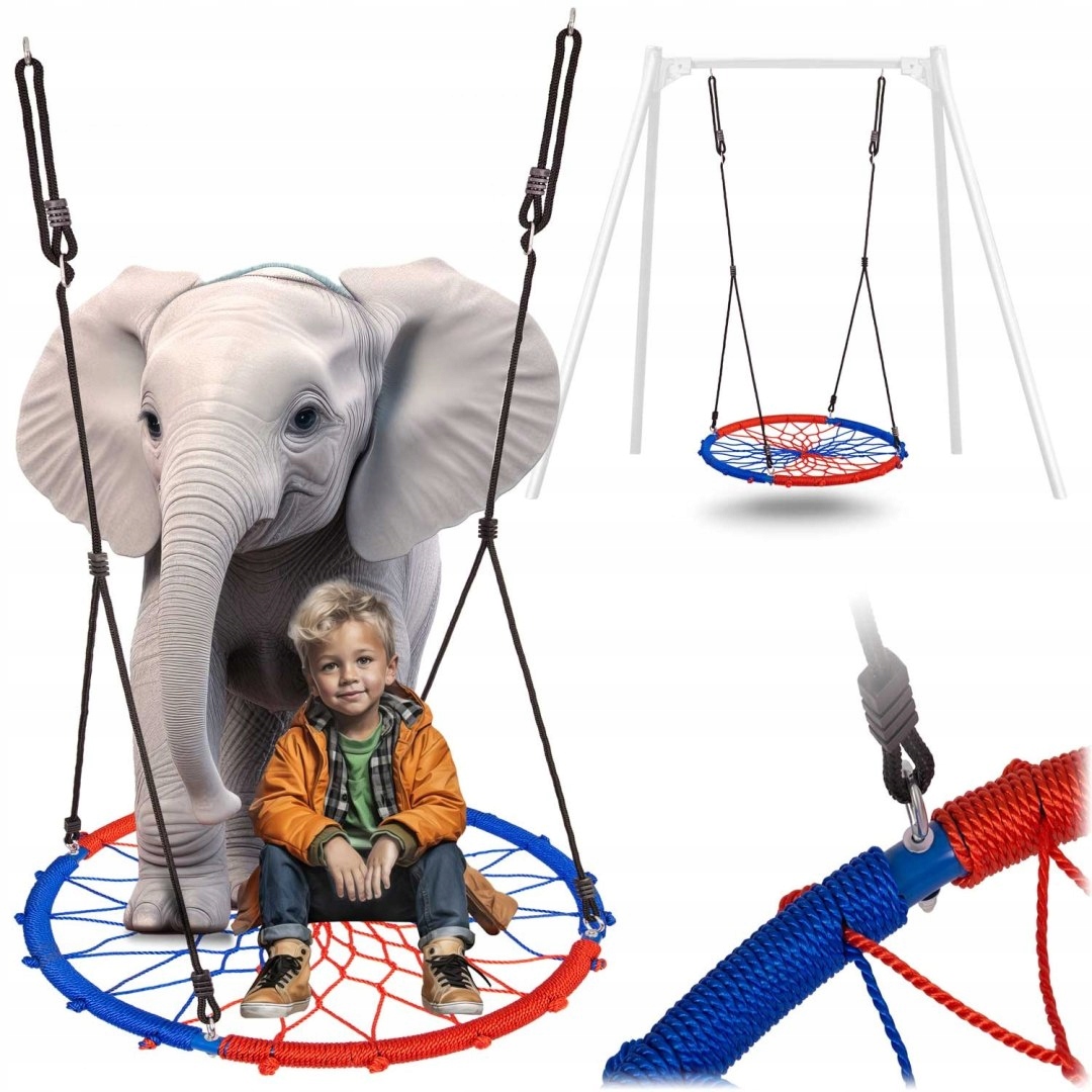 Houpačka čapí hnízdo Swingo 95 cm modro-červená