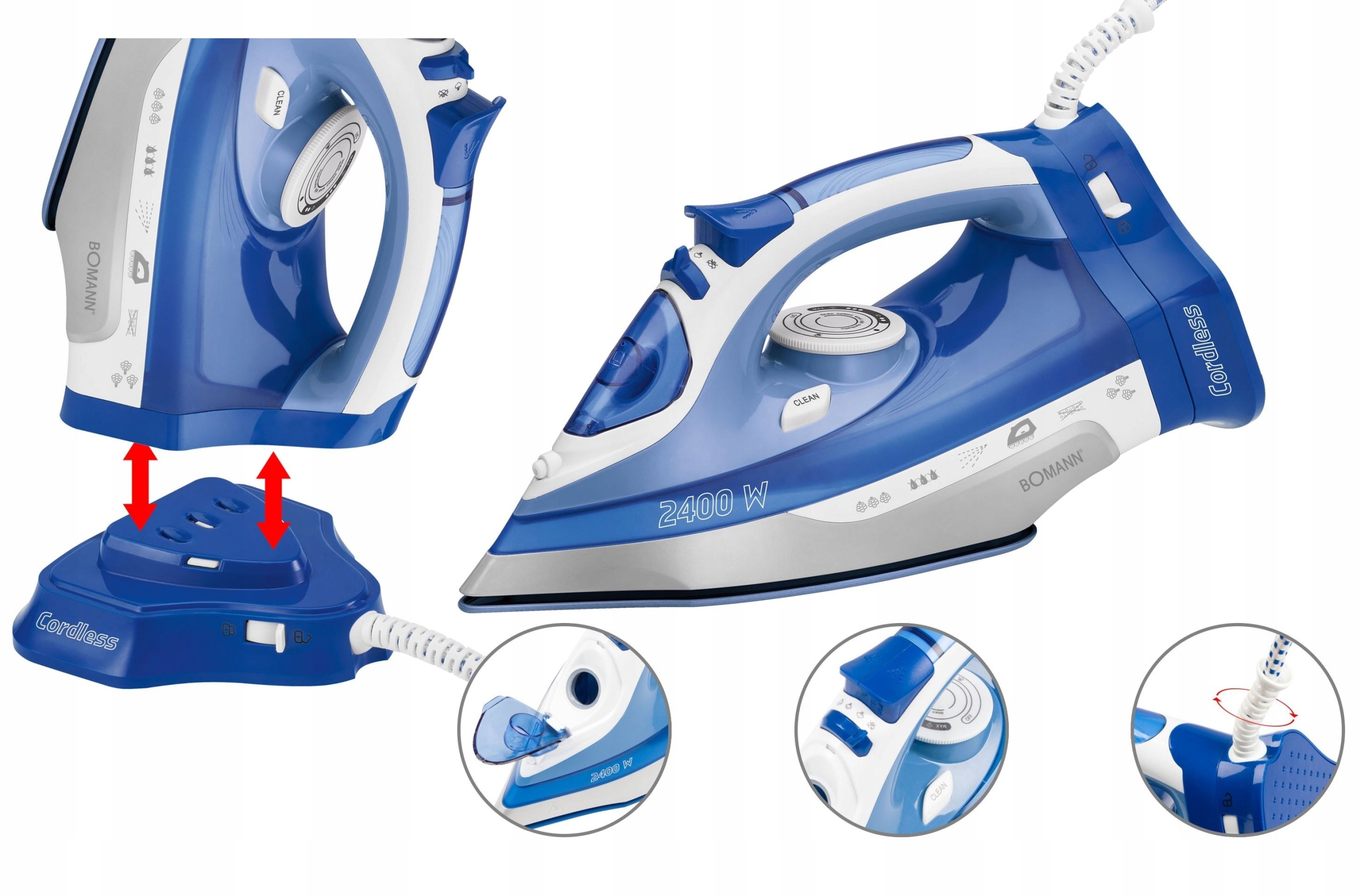 Żelazko Bezprzewodowe Parowe Ceramiczne 2400W Boma