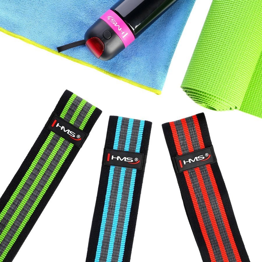 HMS Zestaw Gum Taśm Do Ćwiczeń Hip Band 3 w 1 Szerokość 80 mm
