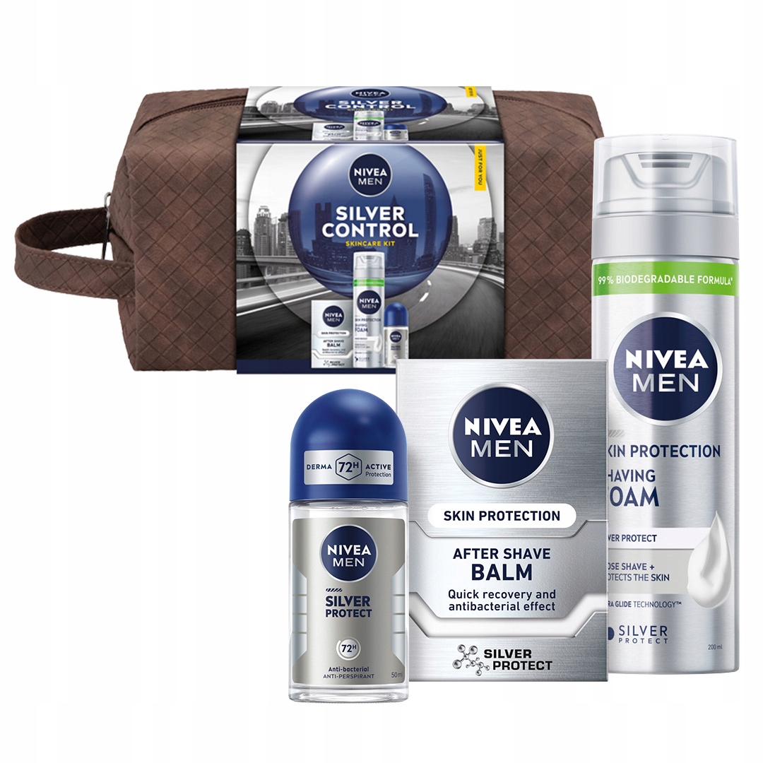Nivea Men Silver Zestaw Prezentowy Kosmetyków dla mężczyzn+ kosmetyczka