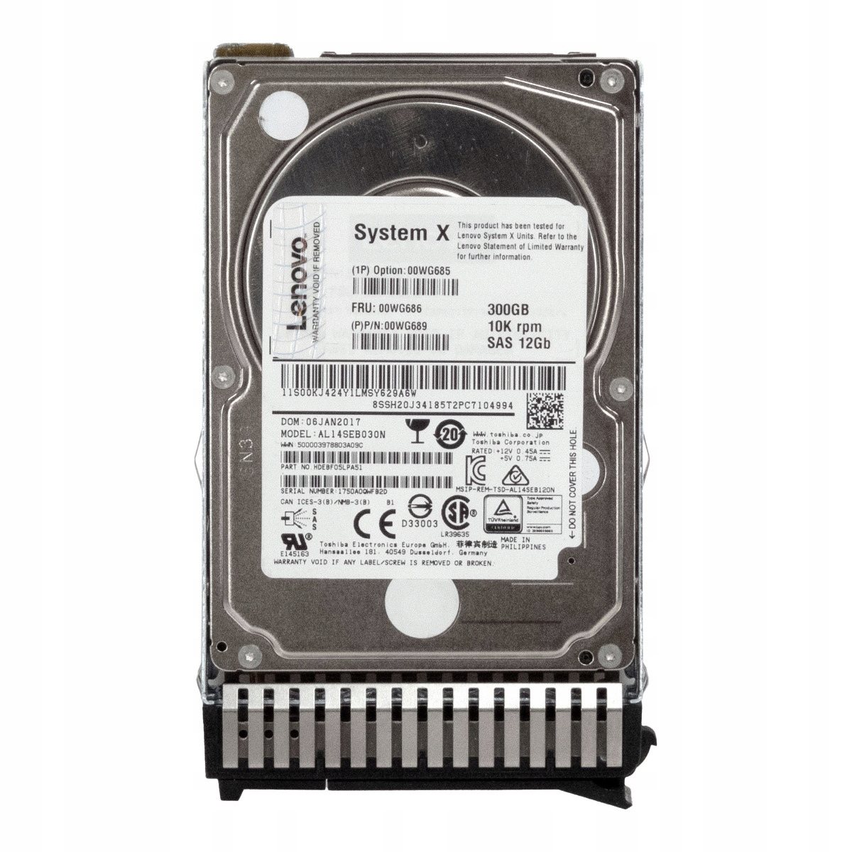 Lenovo 00WG686 00WG689 300GB 10K 128MB SAS-3 2.5'' AL14SEB030N