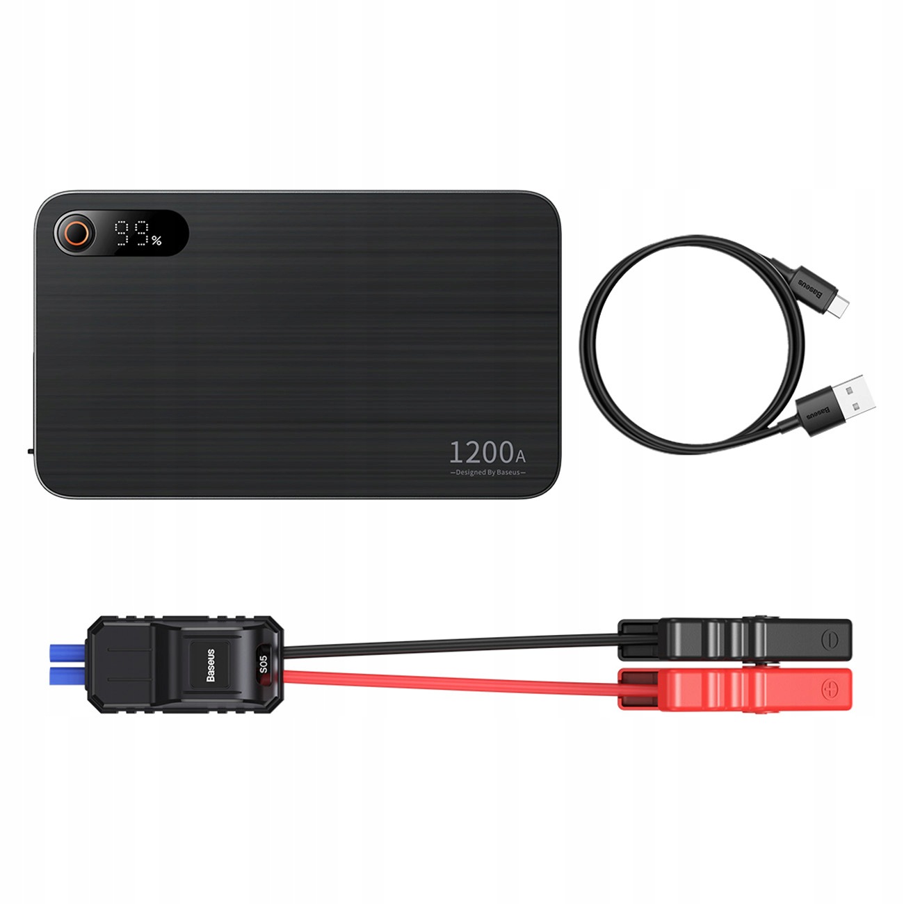 Baseus Jump Starter 1200A 3v1 powerbank 7200 mAh baterka Led čierna