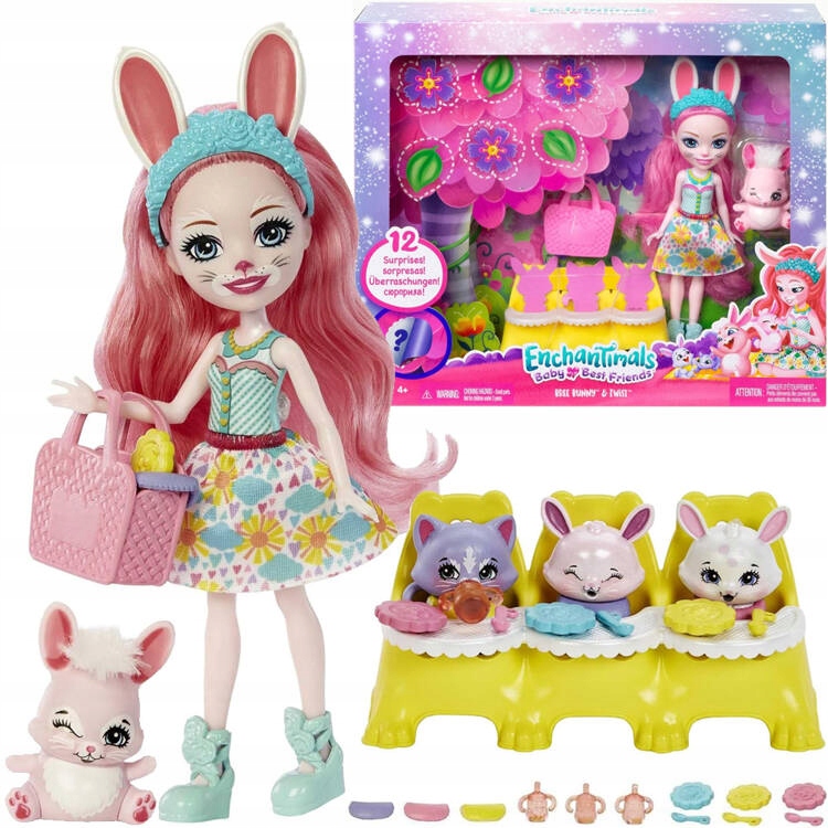Enchantimals Lalka Bree Bunny Króliczek Twist + niespodzianka ZA5104 Marka Mattel