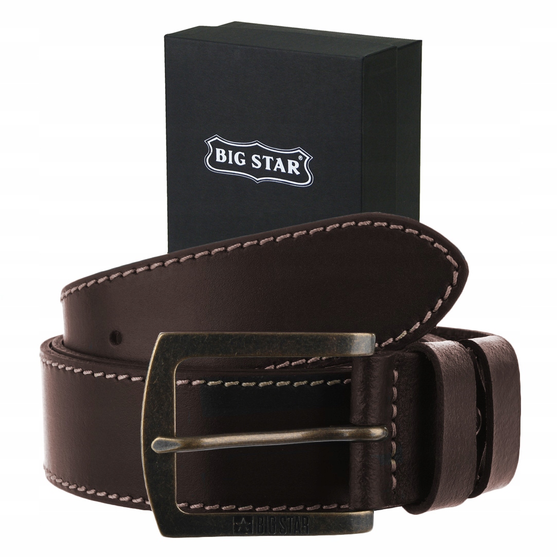 

Pasek skórzany Męski Big Star brązowy + Etui 90cm