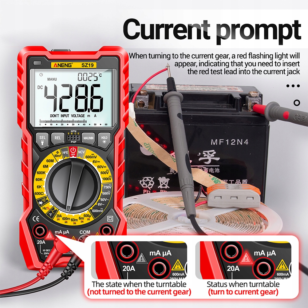 Digital Multimeter Resistance Voltmeter Ammeter Marka bez marki