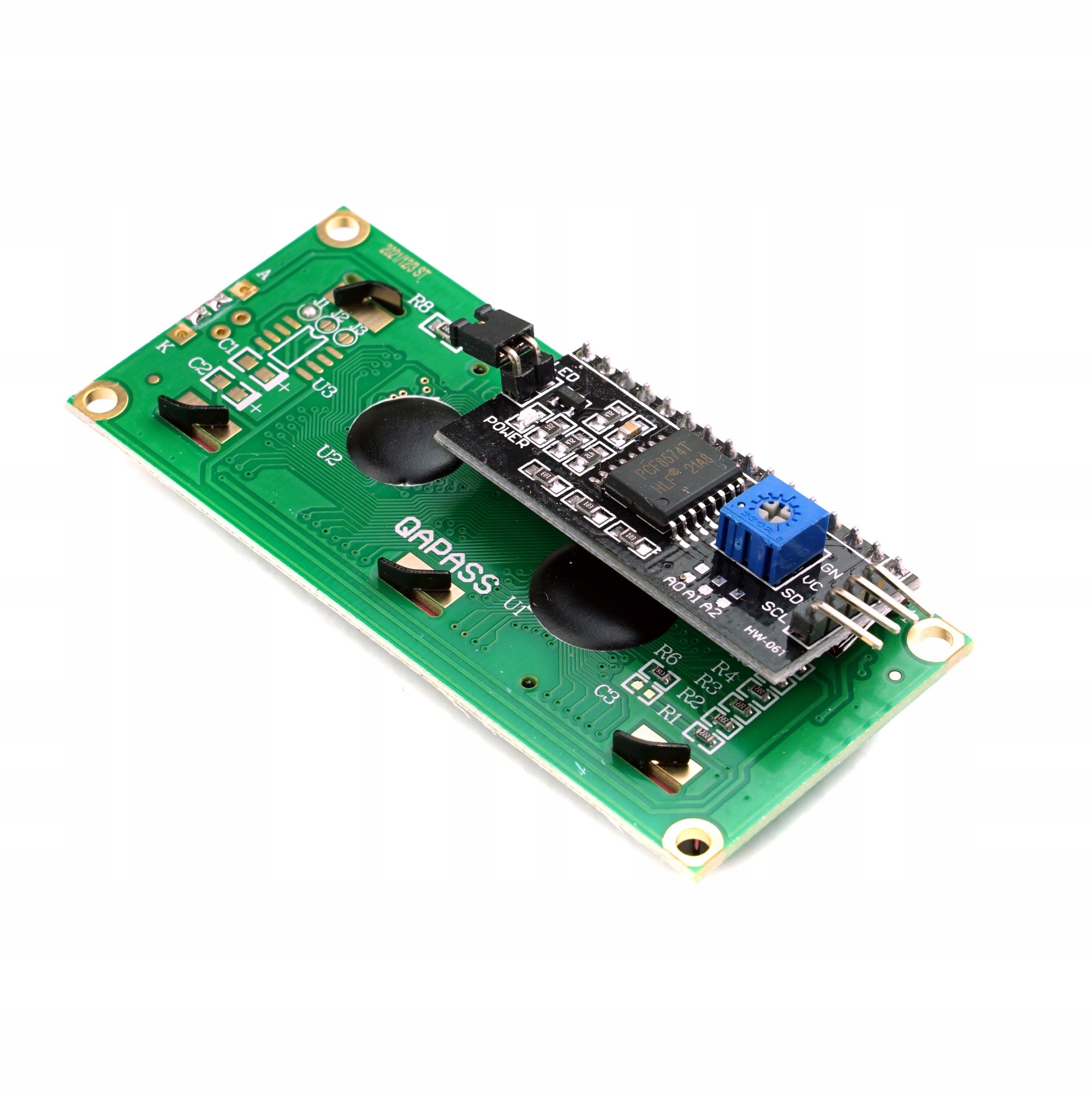 Wyświetlacz LCD1602 niebieski 2x16 + konwerter I2C HD44780 Model 2-E-001