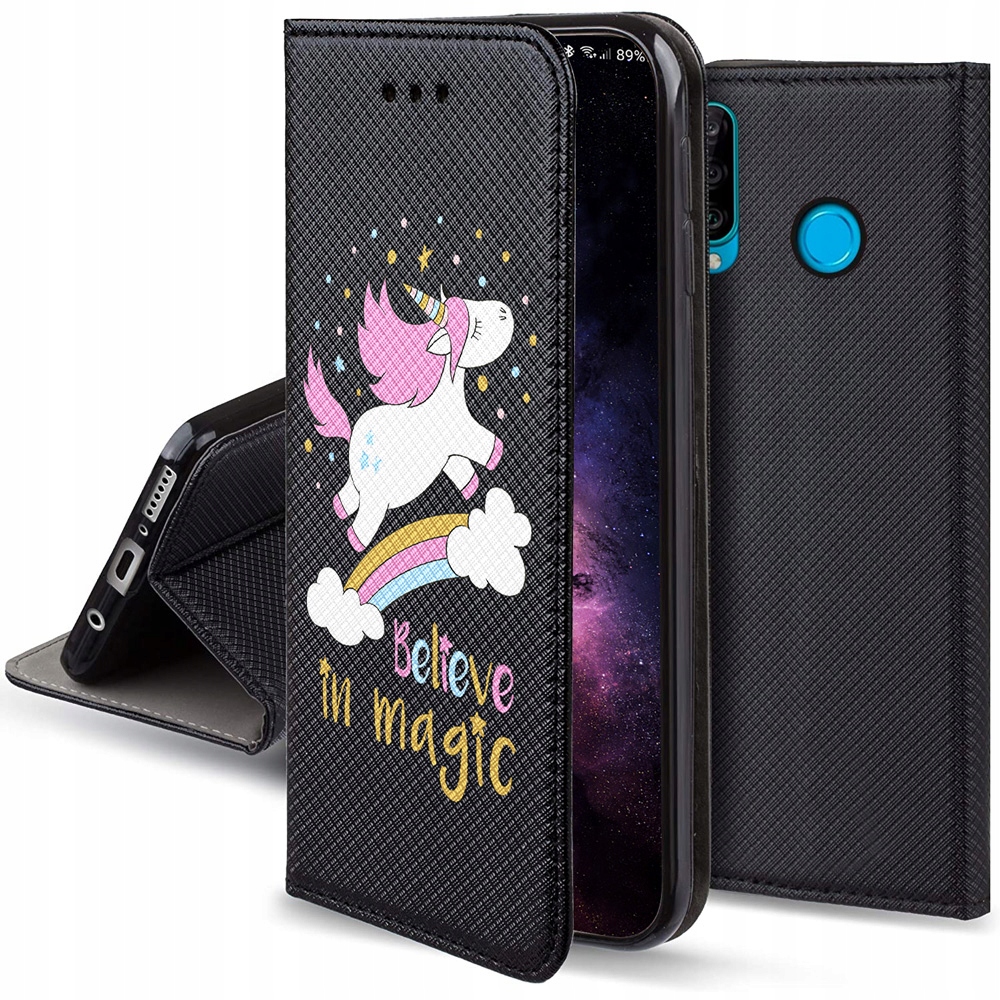 

Etui Magnet Jednorożec do Huawei P30 Lite Szkło