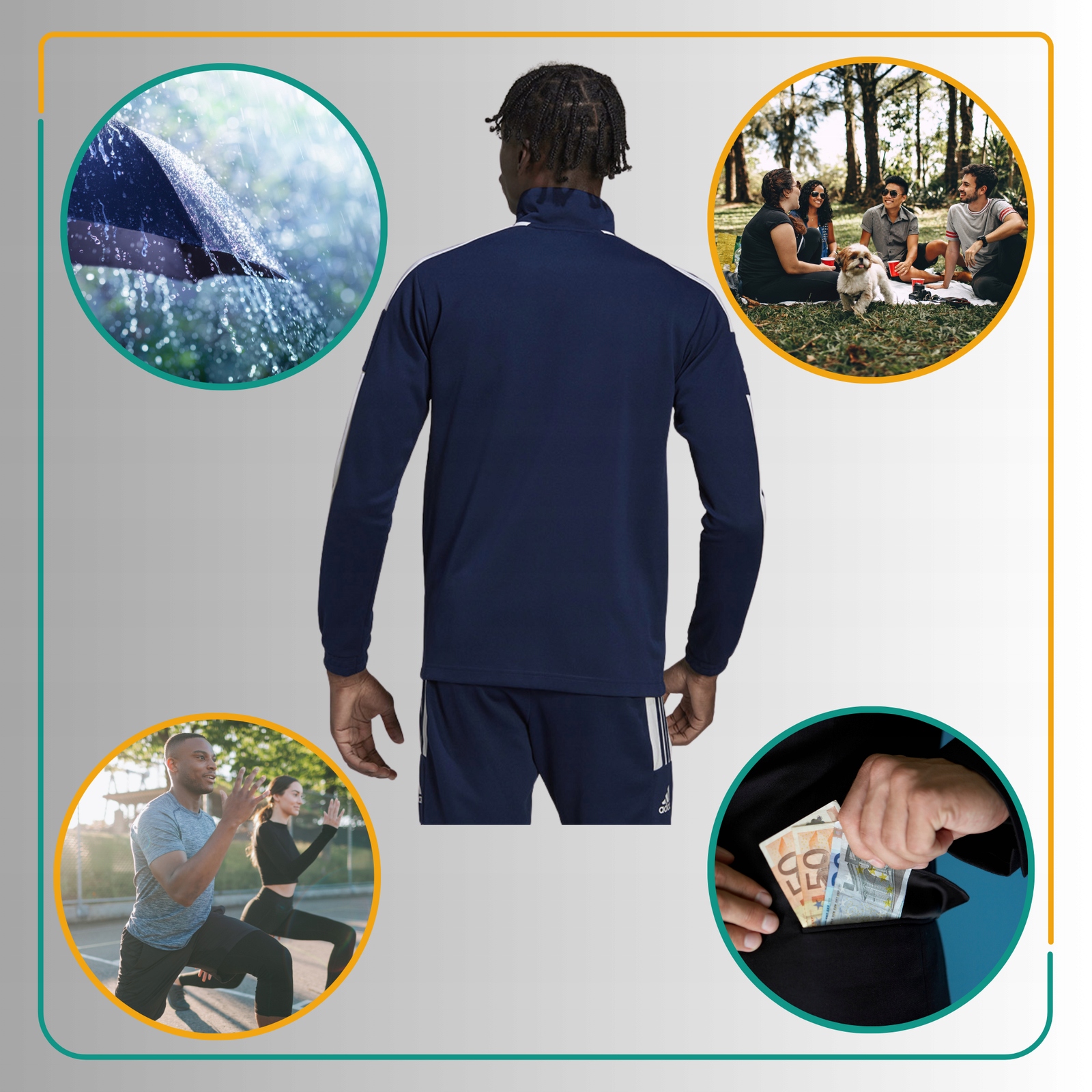 Adidas bluza męska z kapturem Squadra 21 roz. M Typ brak informacji