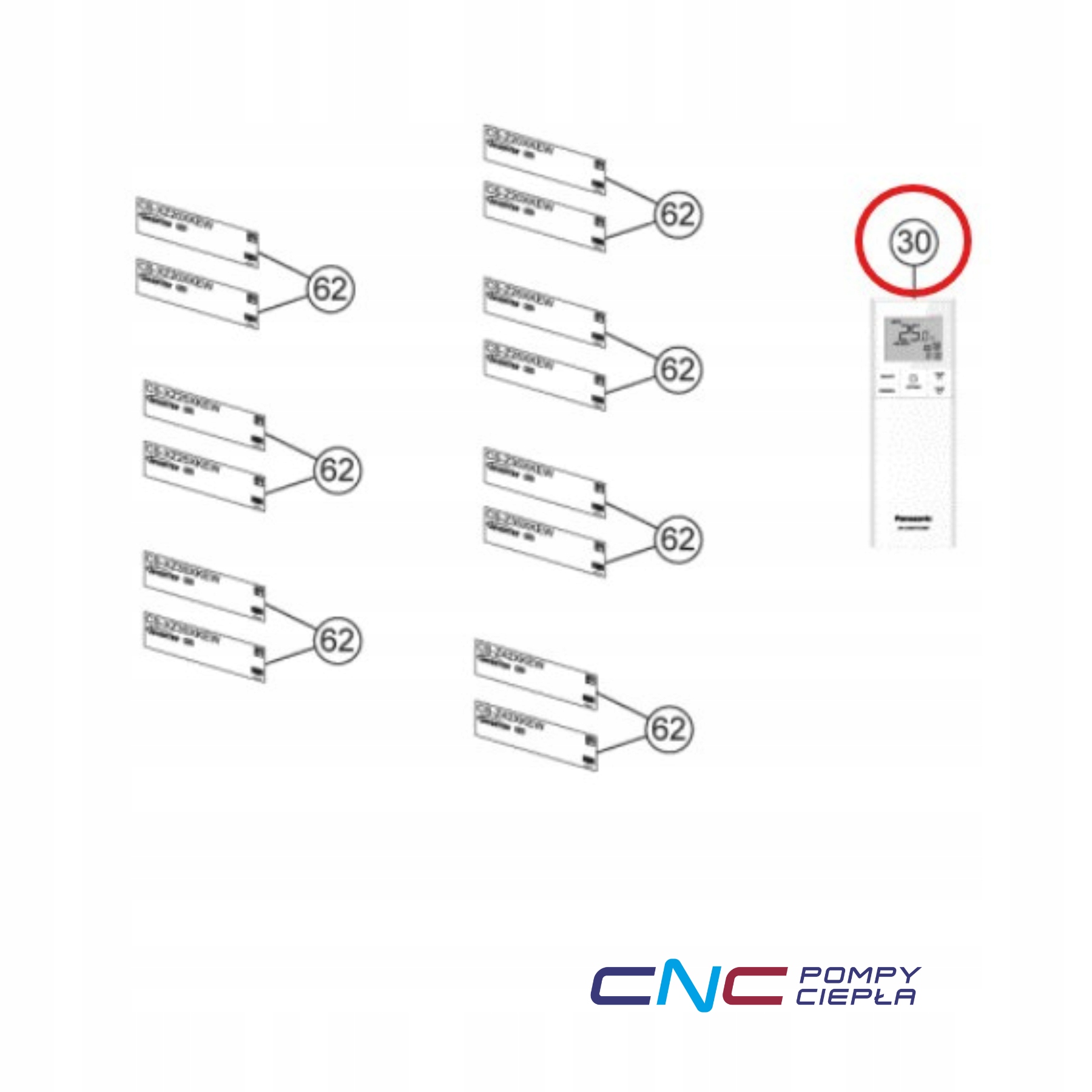 ACXA75C20670 ACXA75C20671 Diaľkové ovládanie Panasonic klimatizačného zariadenia