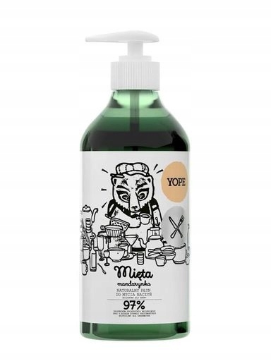 Levně 3X Yope Přírodní prostředek na mytí nádobí Máta a mandarinka 750 ml