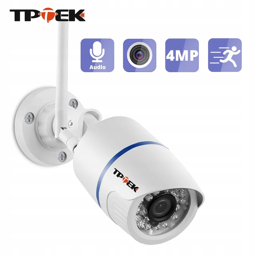Tpoek Ip kamera 4MP 1080P Venkovní bezpečnostní WiFi Ios Android