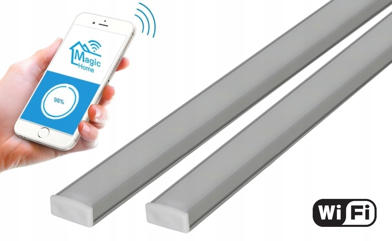 Led jednoduchá nábytková lišta pod skříňku 2x120 cm WiFi