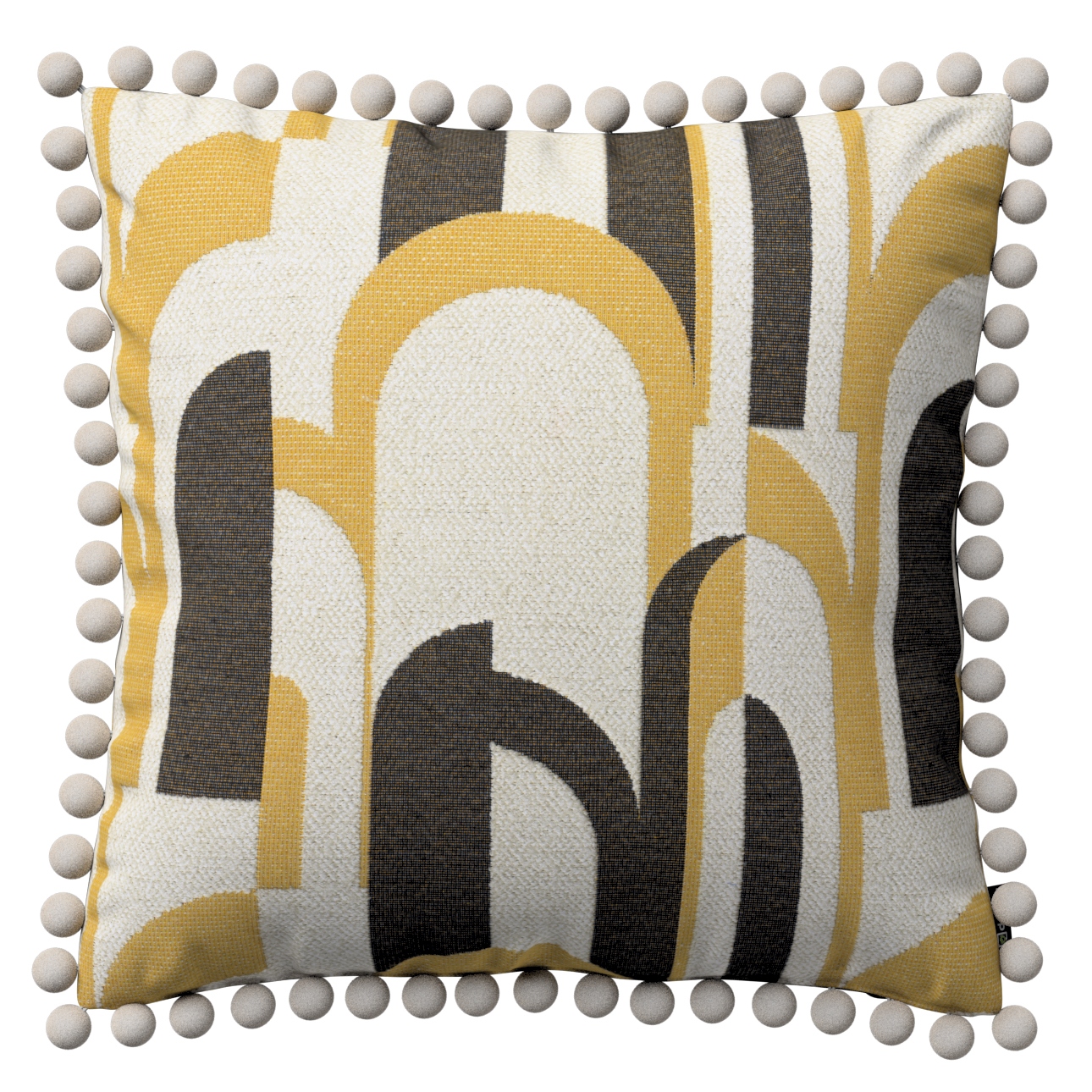 Povlak na polštář 45x45 černo-žlutý