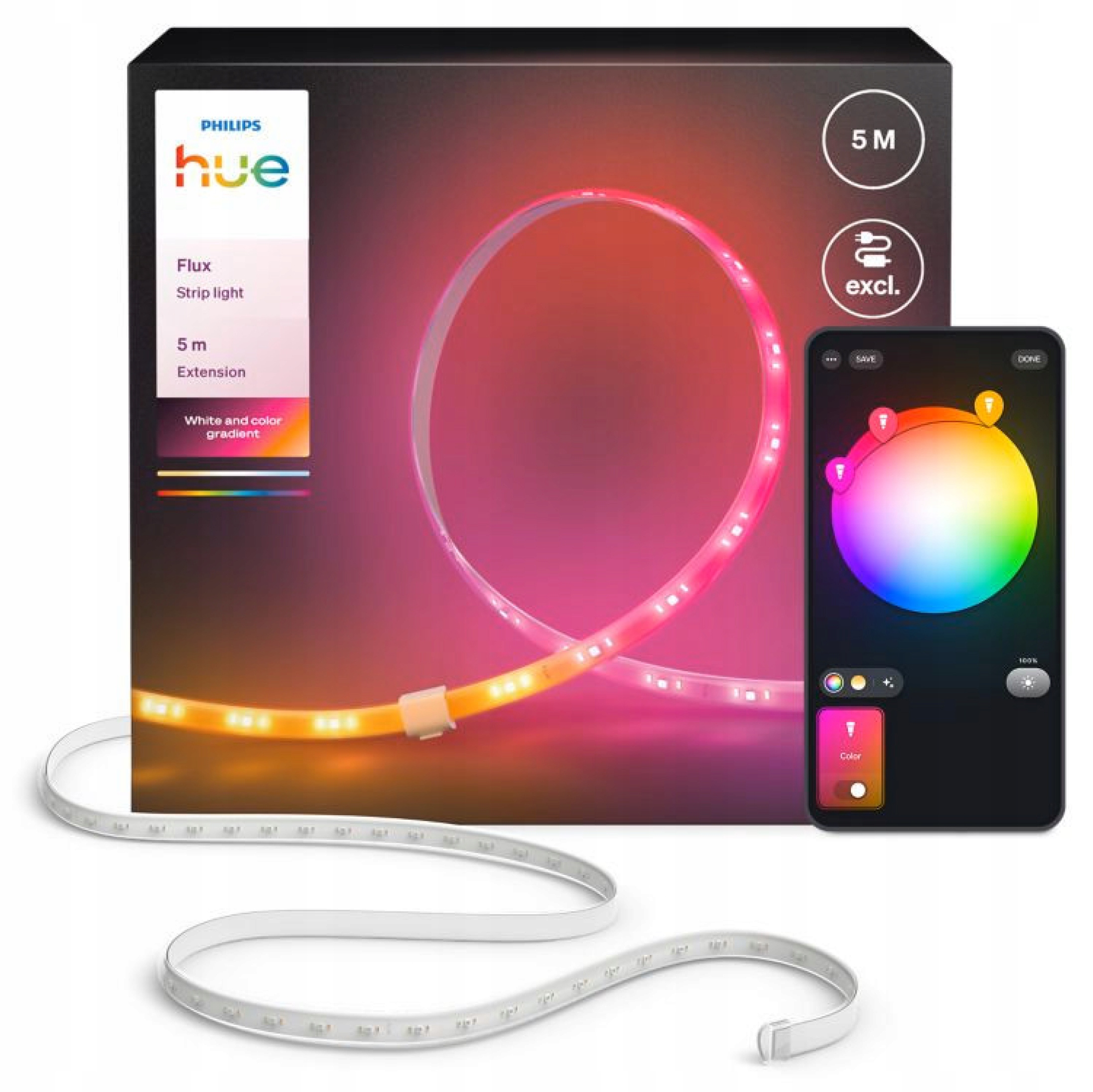 Led pásek 5 m Philips Hue Flux Strip Rgb Inteligentní rozšíření