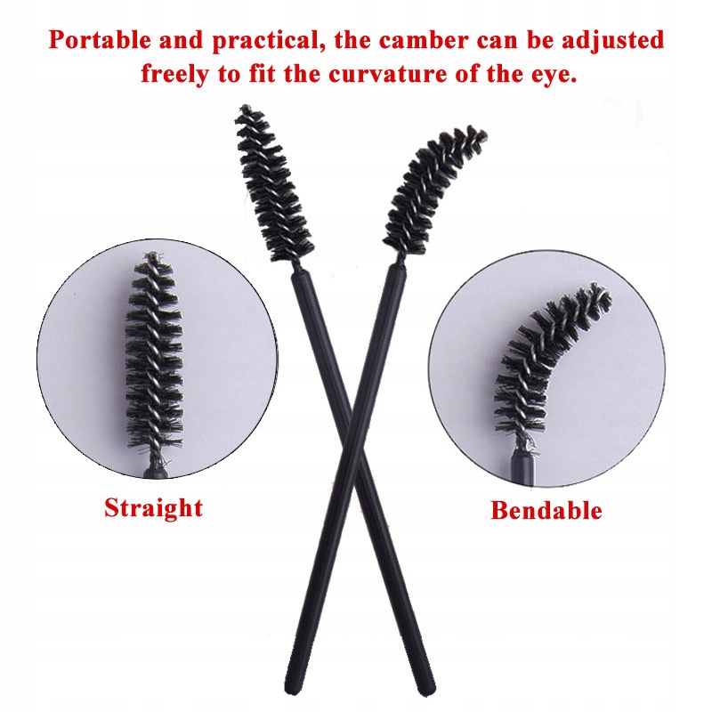100Pcs Disposable Micro Eyelash Comb Brush Sp Marka bez marki