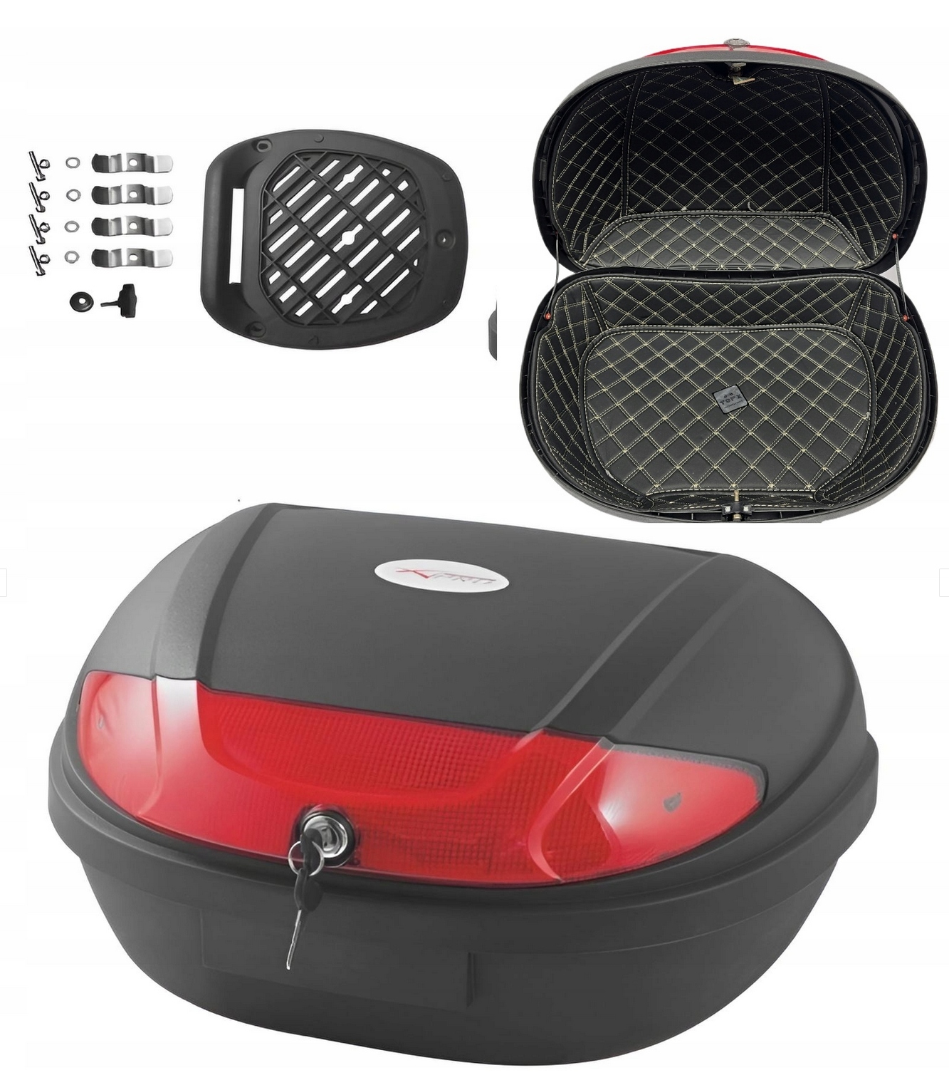 Velký Motocyklový Kufr Na Dvě Přilby S Polstrováním Awina 48L 60x44x31,5 skútr