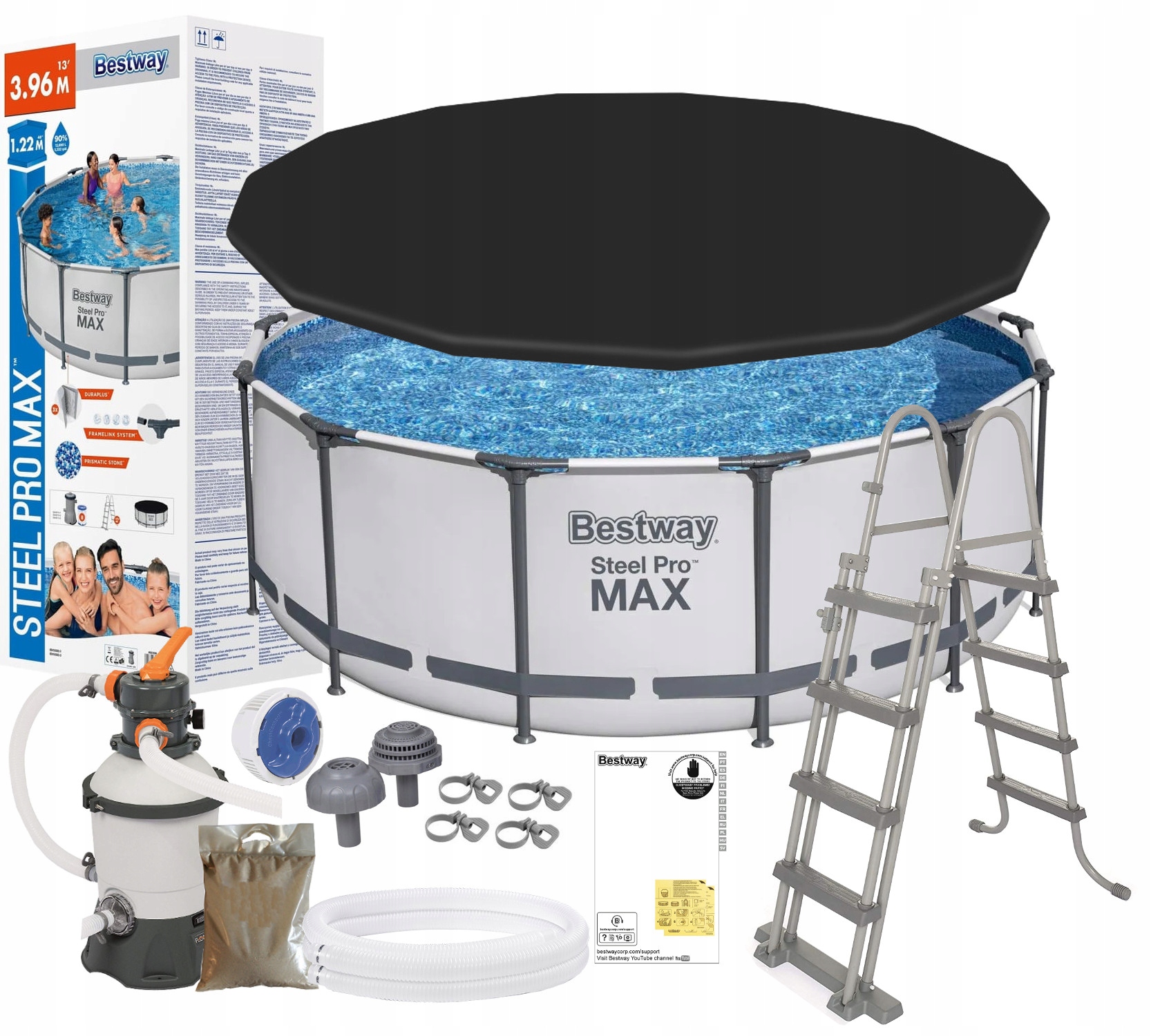 

Bestway 5618W Basen Ogrodowy 396x122 Pompa Piaskow