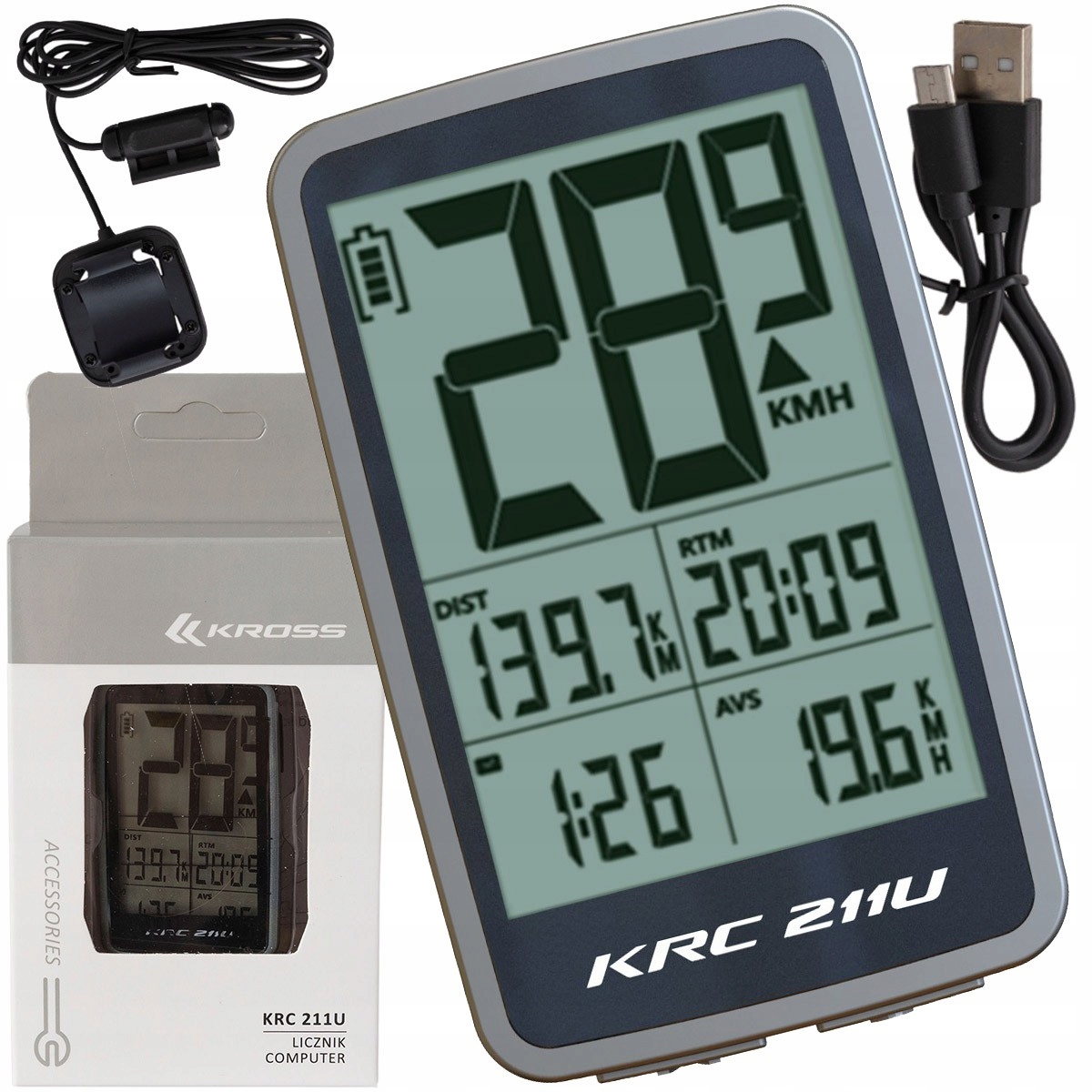 LICZNIK ROWEROWY KROSS KRC 211U 11 FUN. AKUMULATOR