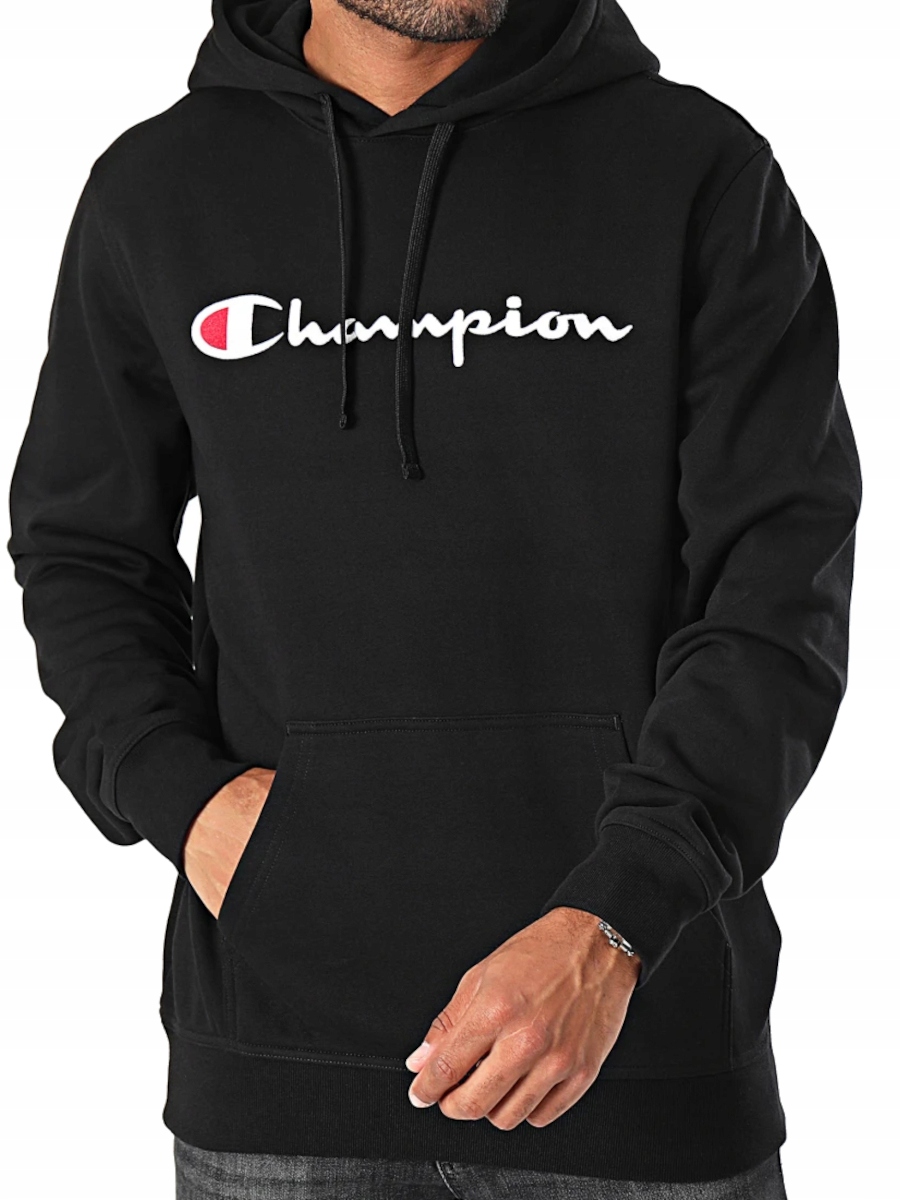 pánská mikina Champion s kapucí 220253-KK001 černá bavlněná 2XL/XXL