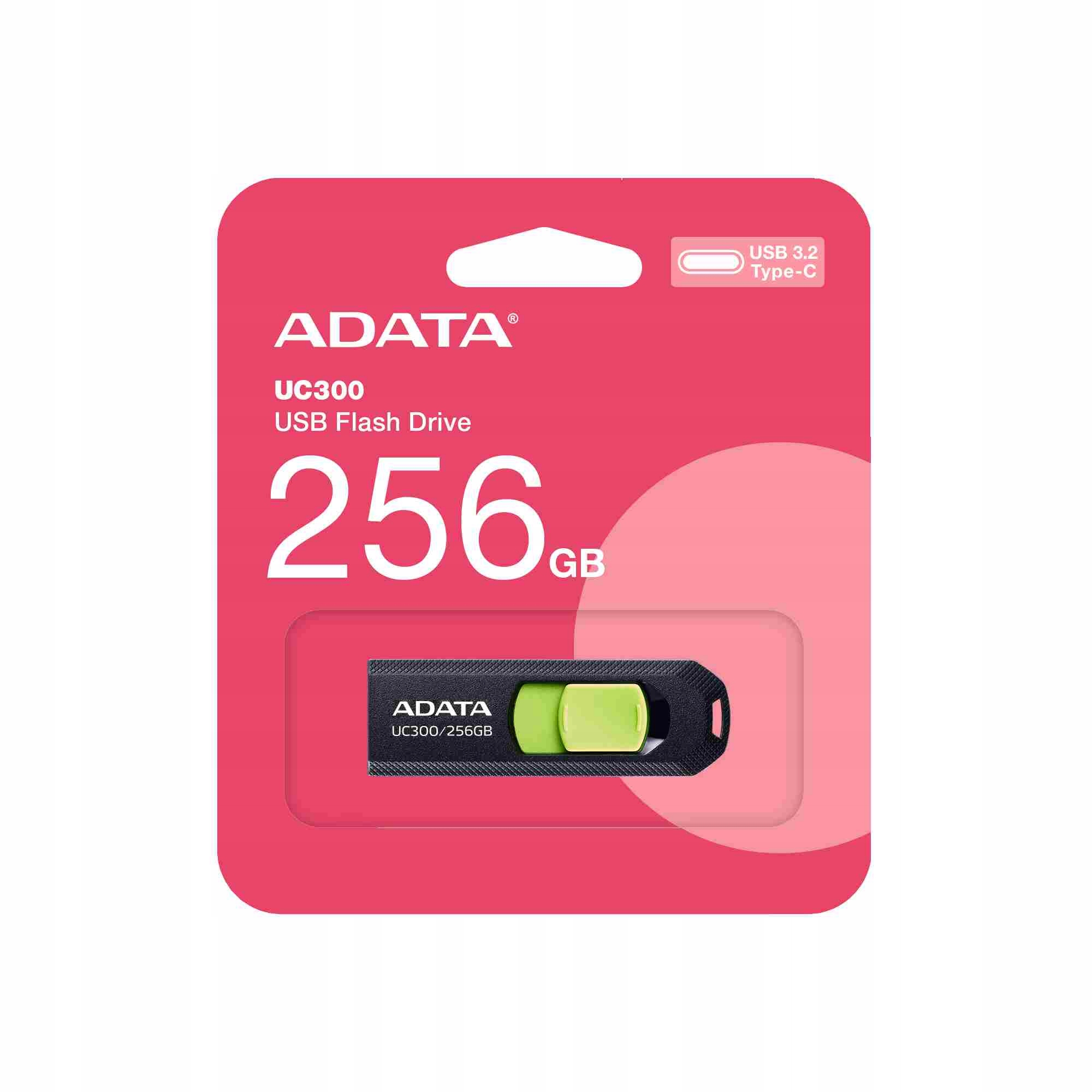 Adata Flash Disk 256GB UC300, Usb-c 3.2, černo-zelená ACHO-UC300-256G…