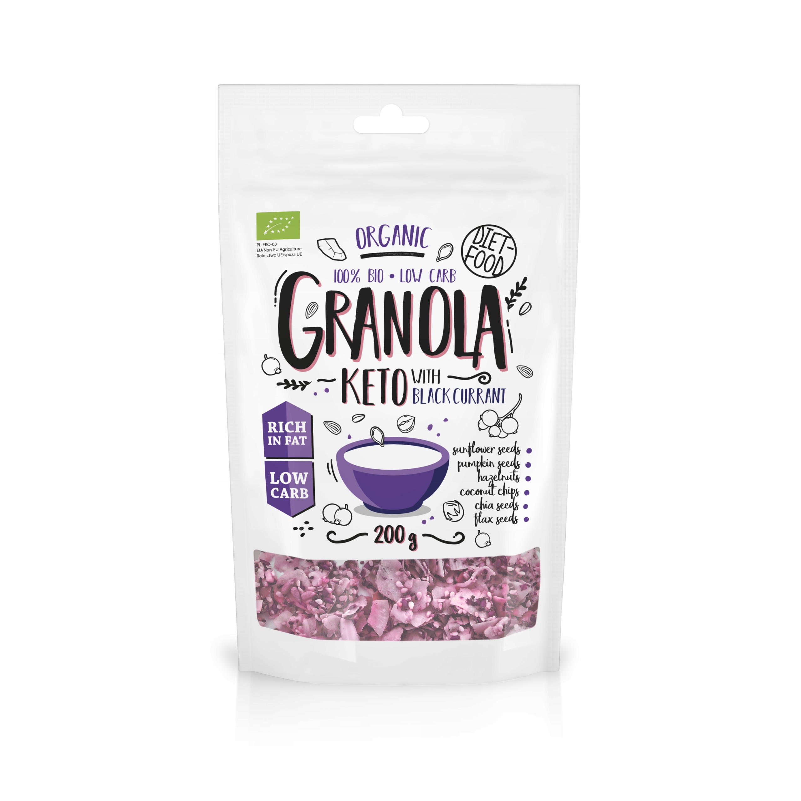Granola Černý Rybíz Keto Bio 200 g Diet-food