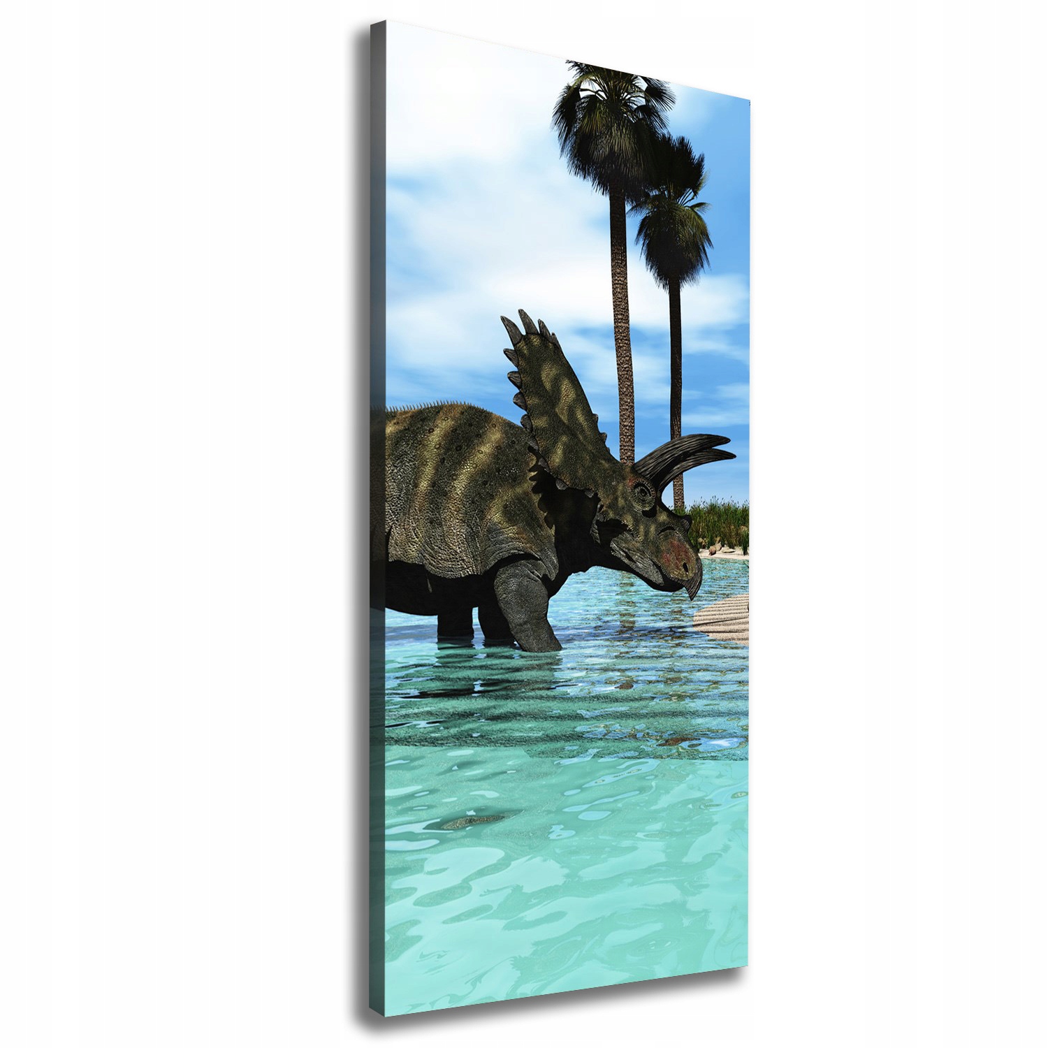 

Foto obraz na płótnie Dinozaury na plaży 50x125 cm