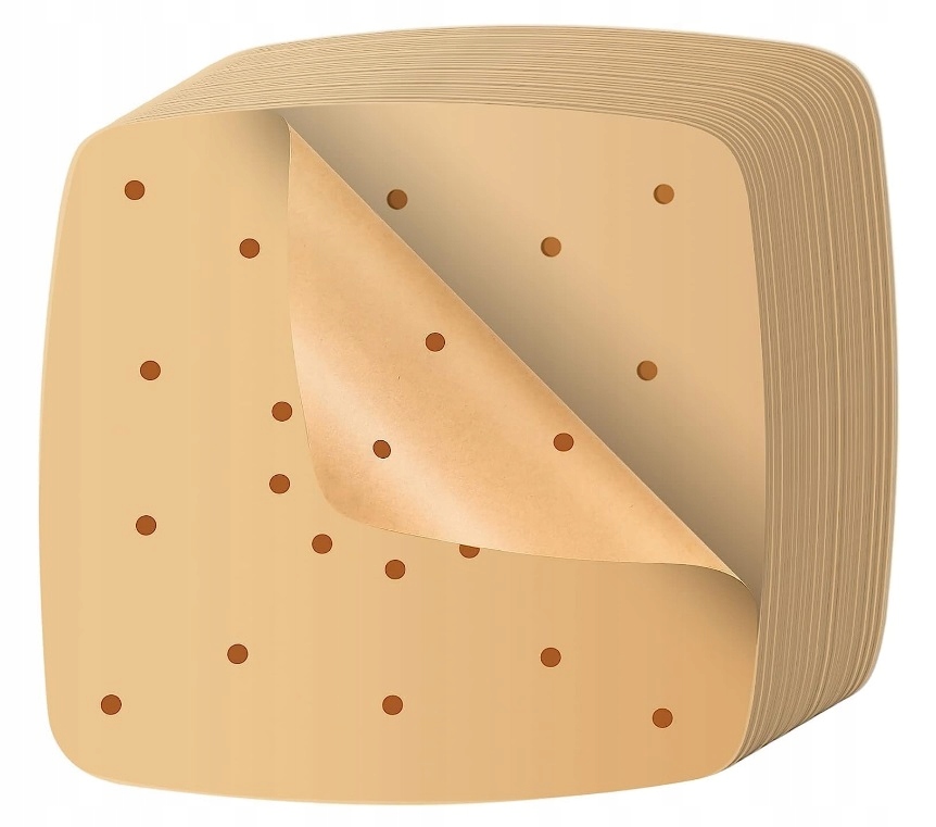 PAPIER DO PIECZENIA DO FRYTKOWNICY AIR FRYER WKŁADKI ZESTAW 100 SZTUK Materiał papier