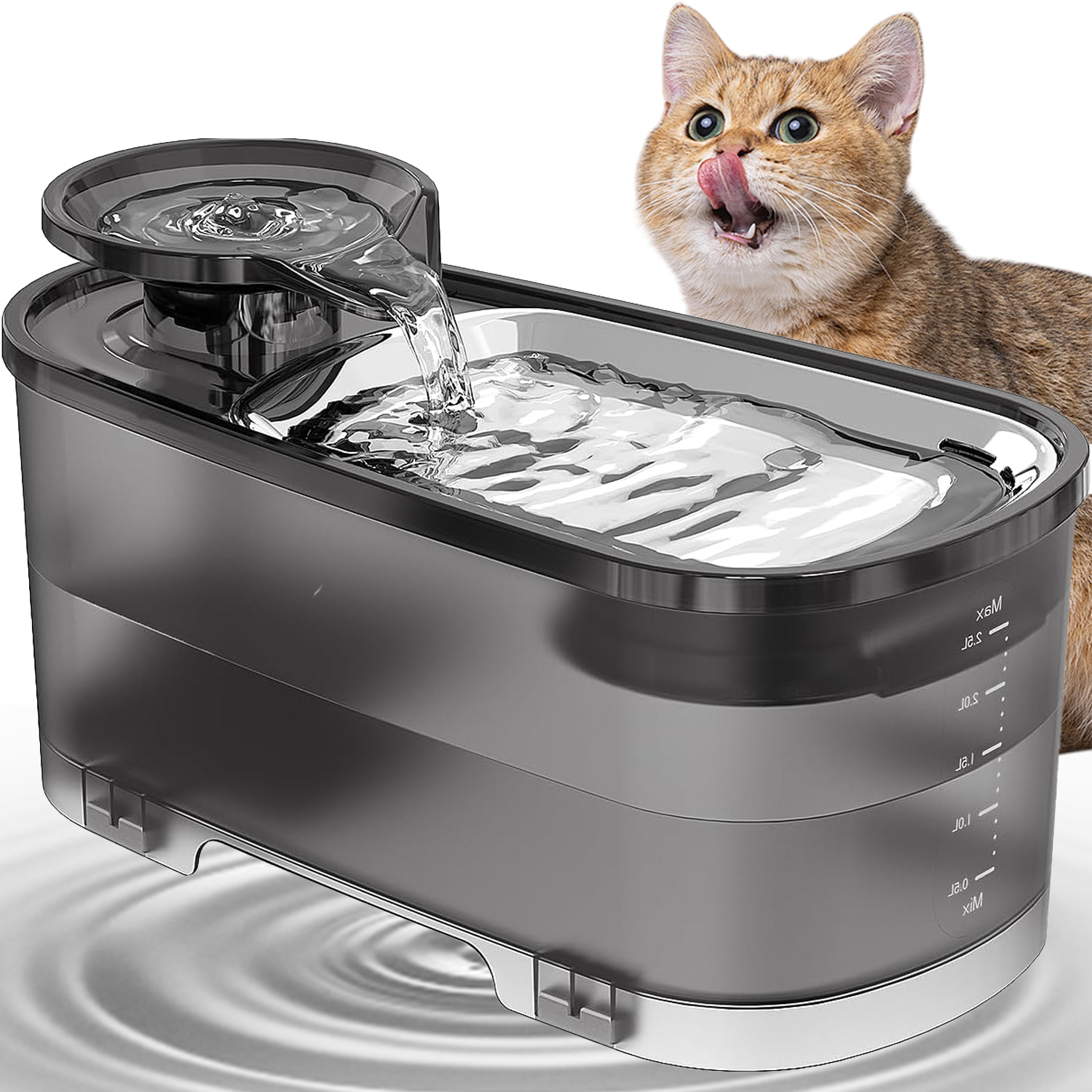 Levně Fontána Automatická Napáječka Pro Kočky Psa Tichá S Filtrem 2.5 L Vody